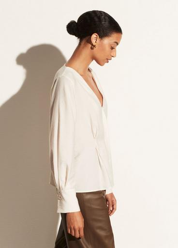 Fitted Shaped Sleeve V-Neck Blouse image number 1