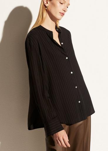 Pinstripe Band Collar Button Down image number 1