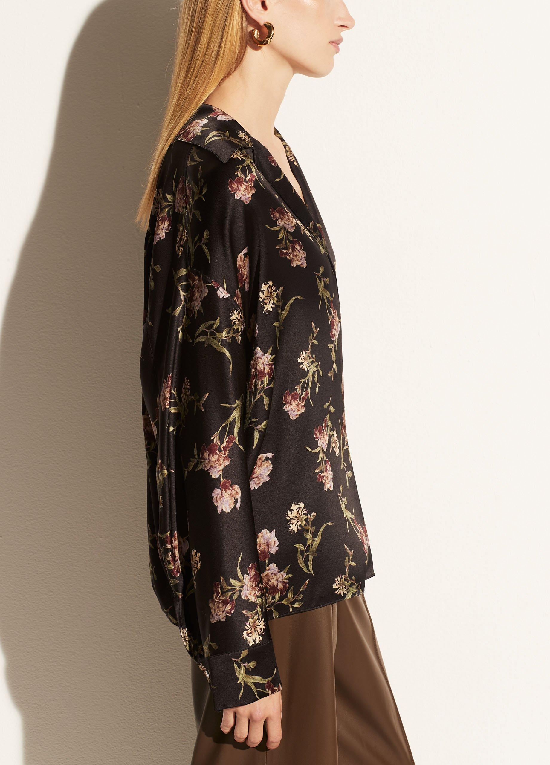 Iris Honeysuckle Silk Shaped Collar Pullover image number 1