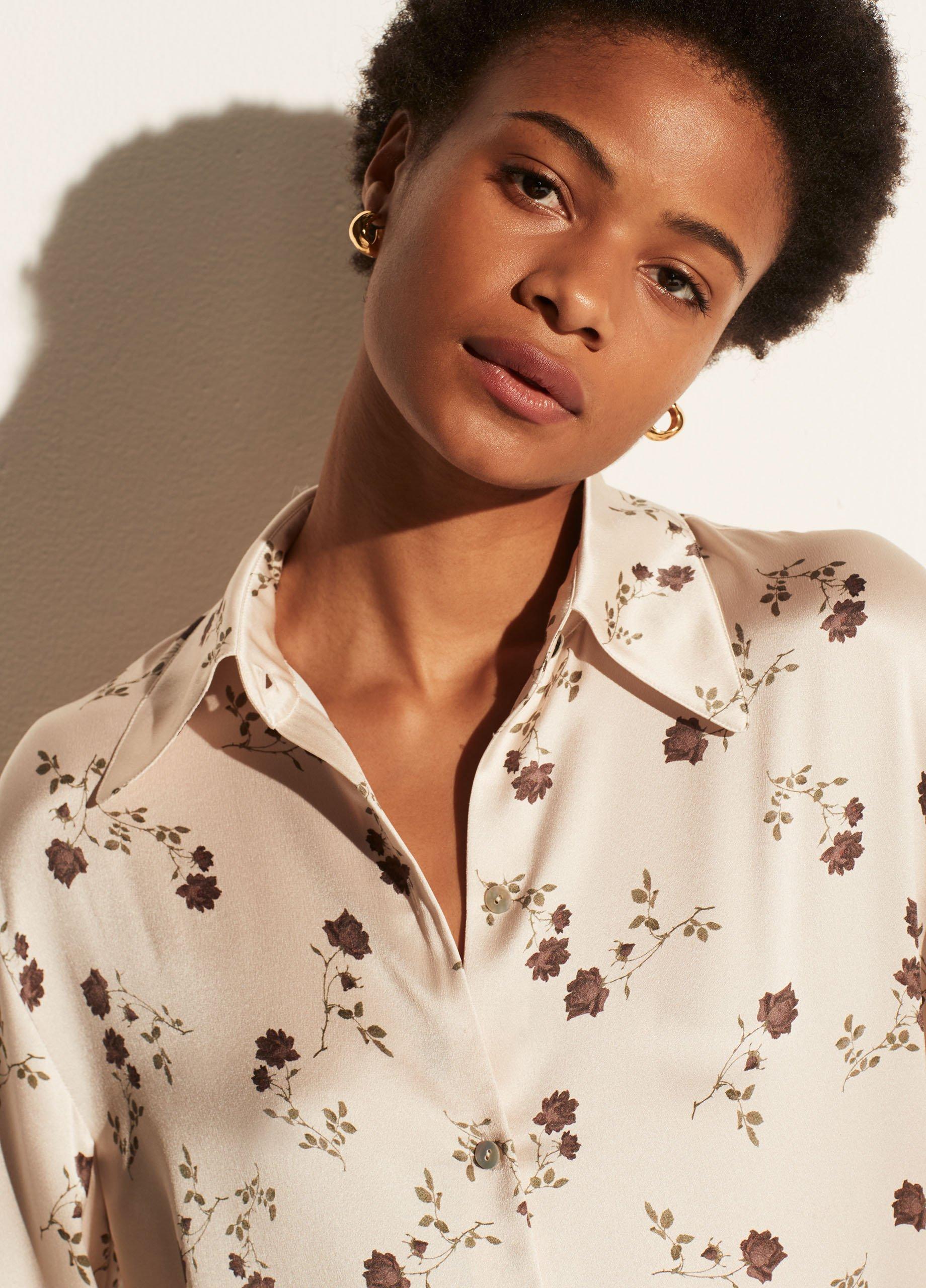 Autumnal Rose Shaped Collar Blouse image number 0