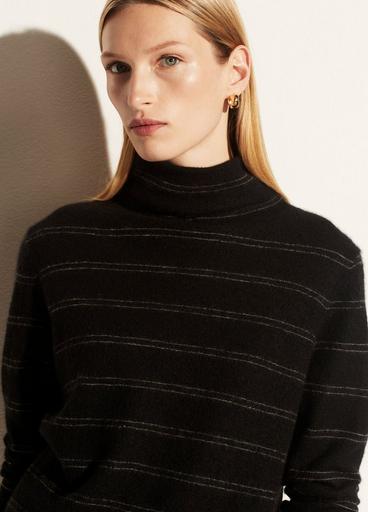 Boiled Cashmere Striped Fitted Turtleneck image number 0