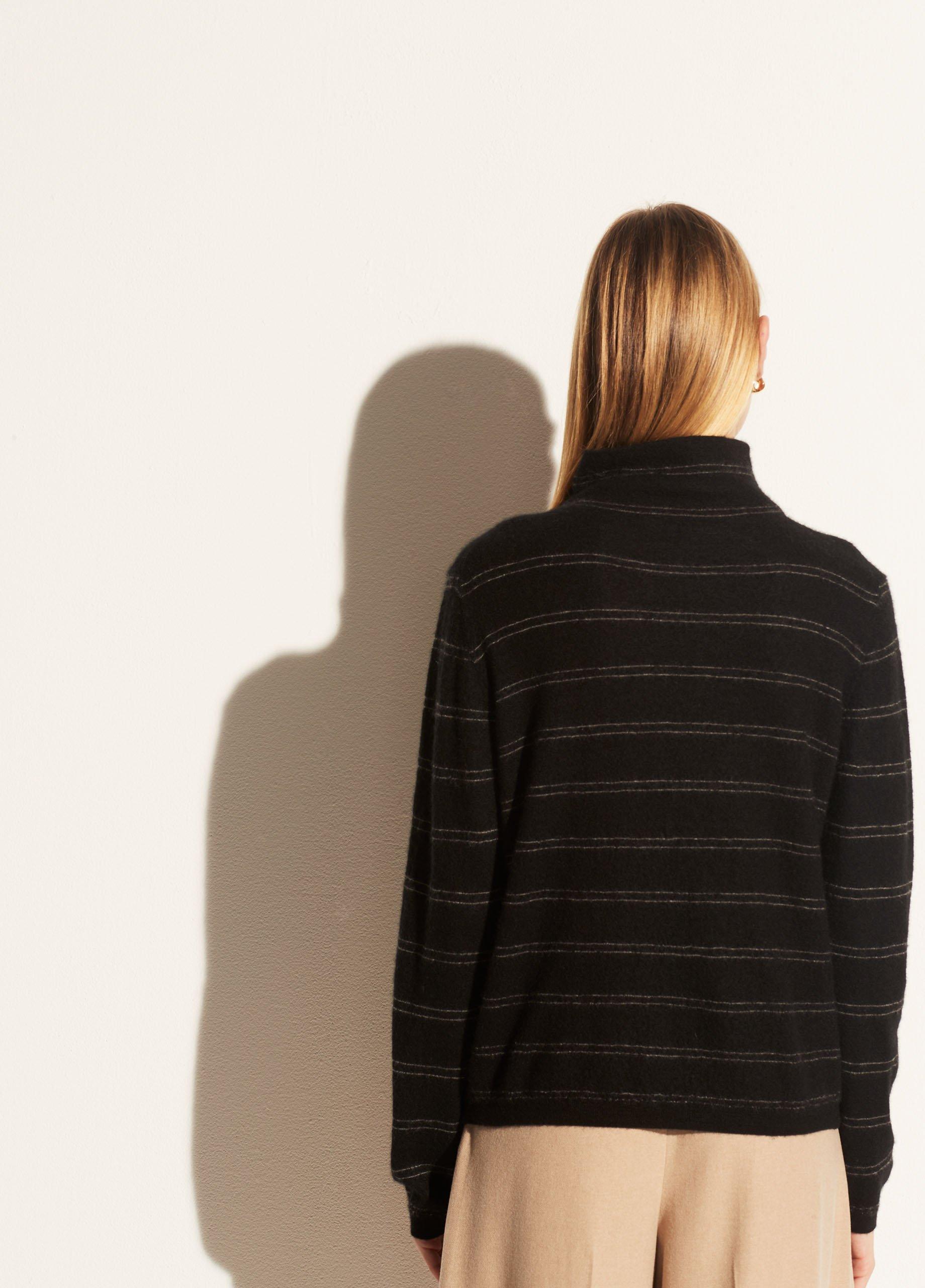 Boiled Cashmere Striped Fitted Turtleneck