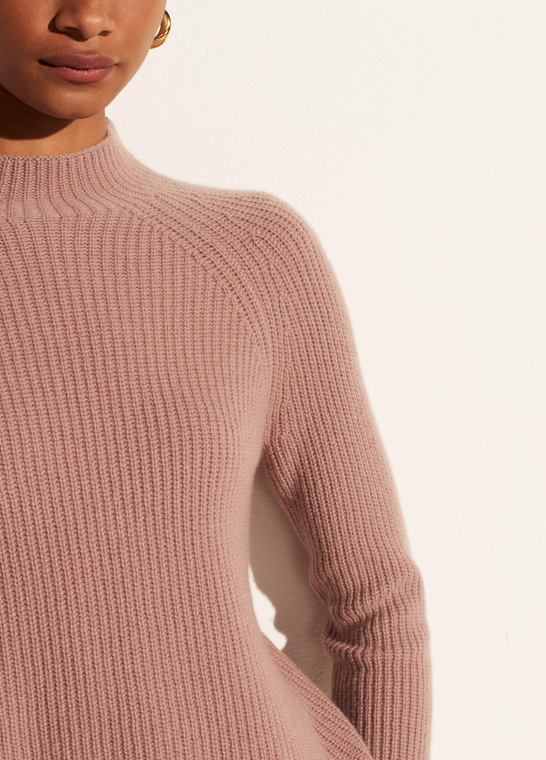 Cashmere Mock Neck Shaker Rib Pullover image number 0