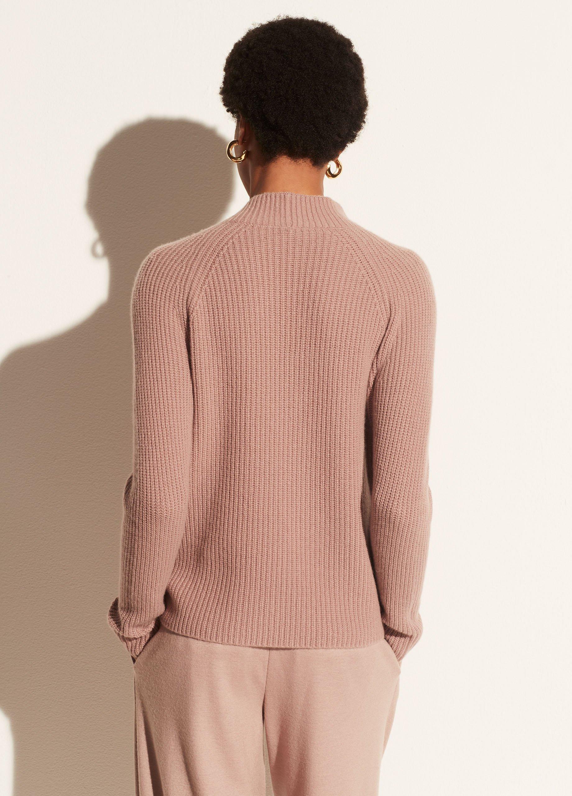 Cashmere Mock Neck Shaker Rib Pullover image number 2