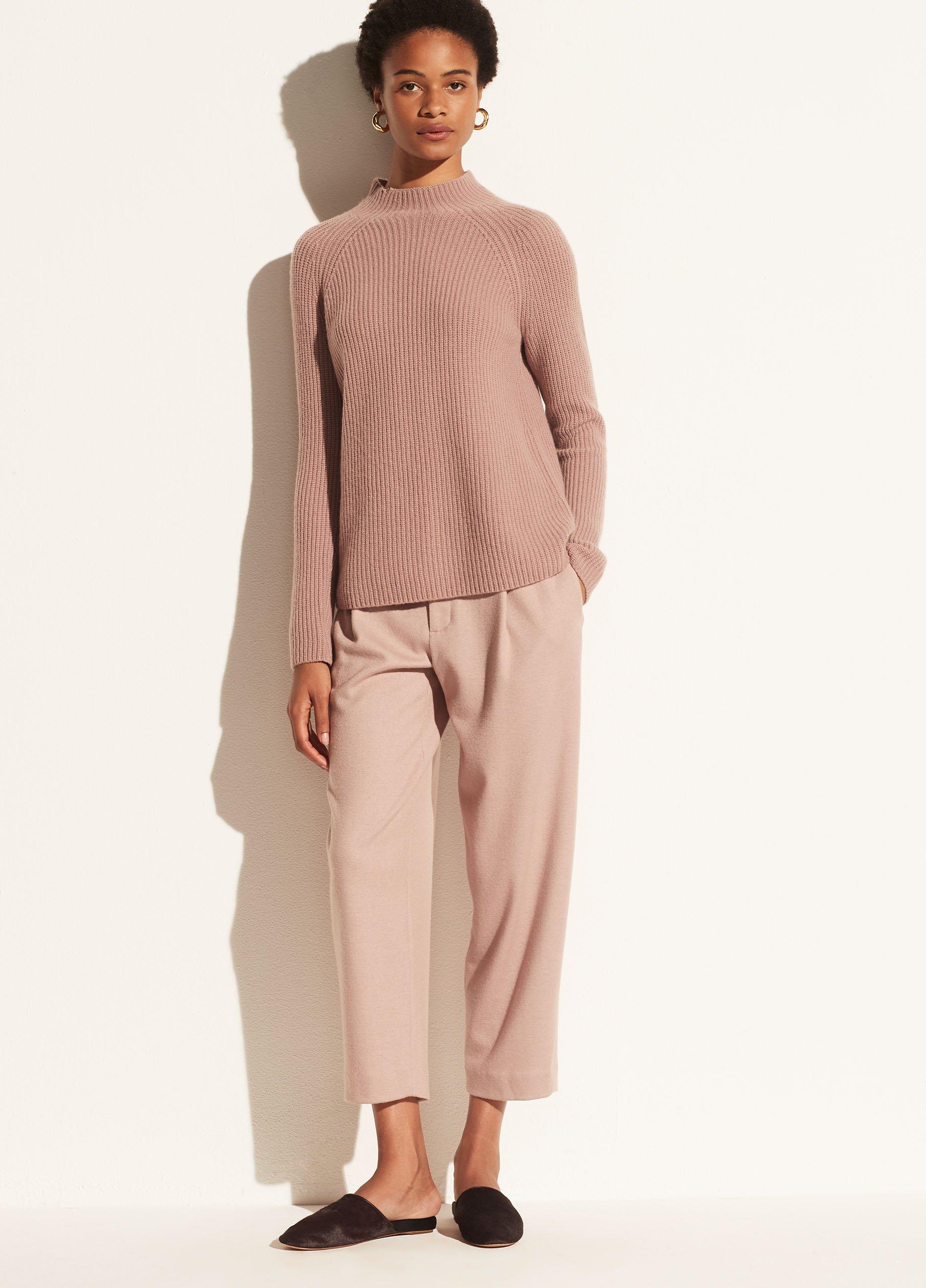 Cashmere Mock Neck Shaker Rib Pullover image number 3