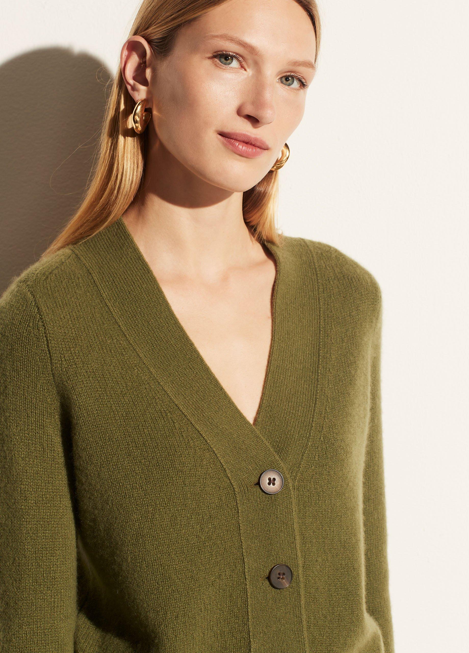 Cashmere Shrunken Button Cardigan image number 1