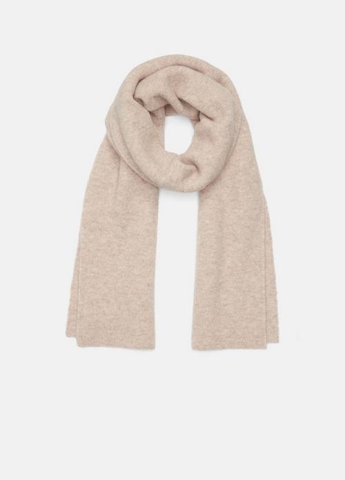 Oat Chunky Ribbed Cashmere Scarf