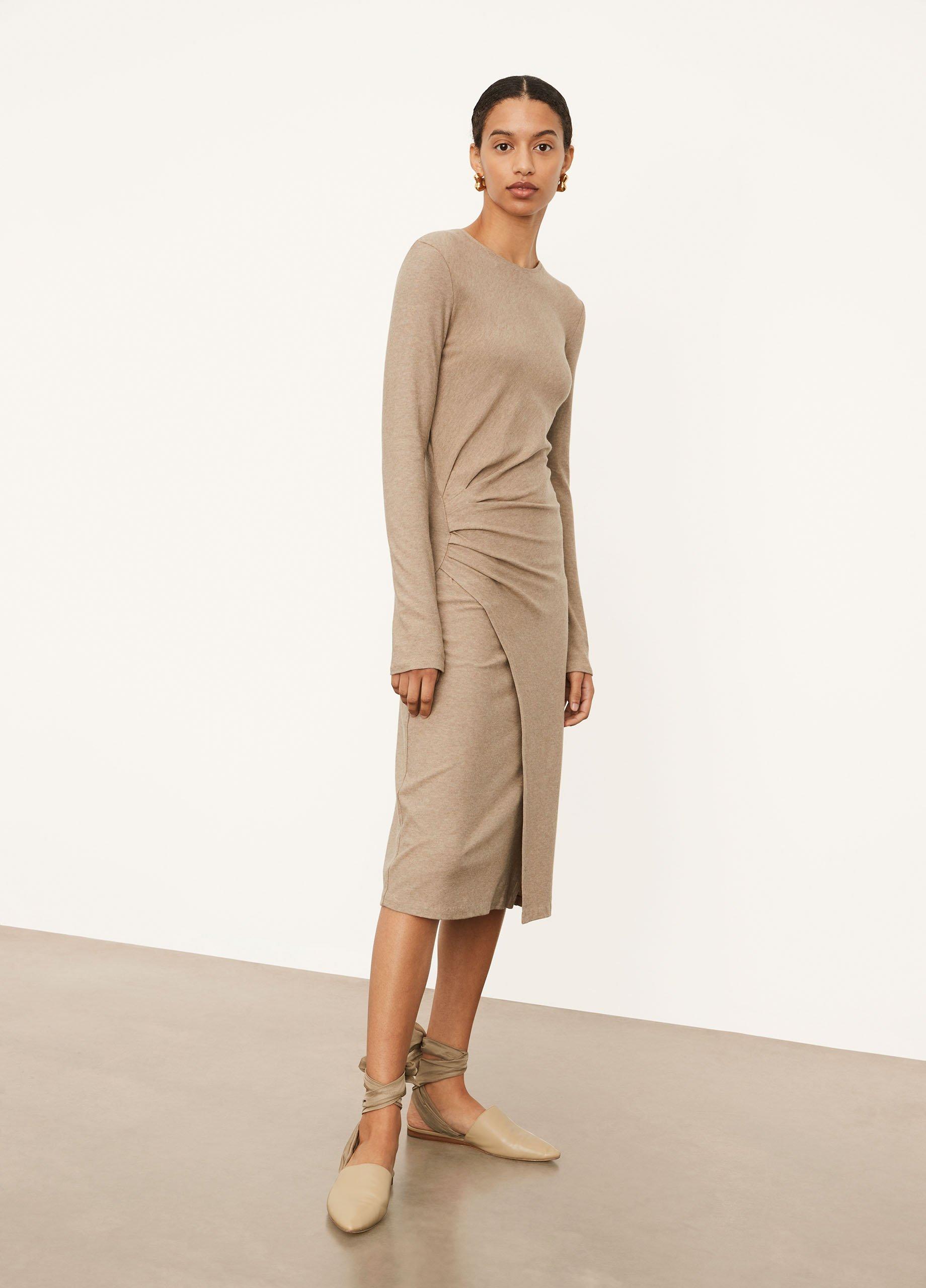 Gathered Long Sleeve Dress image number 2