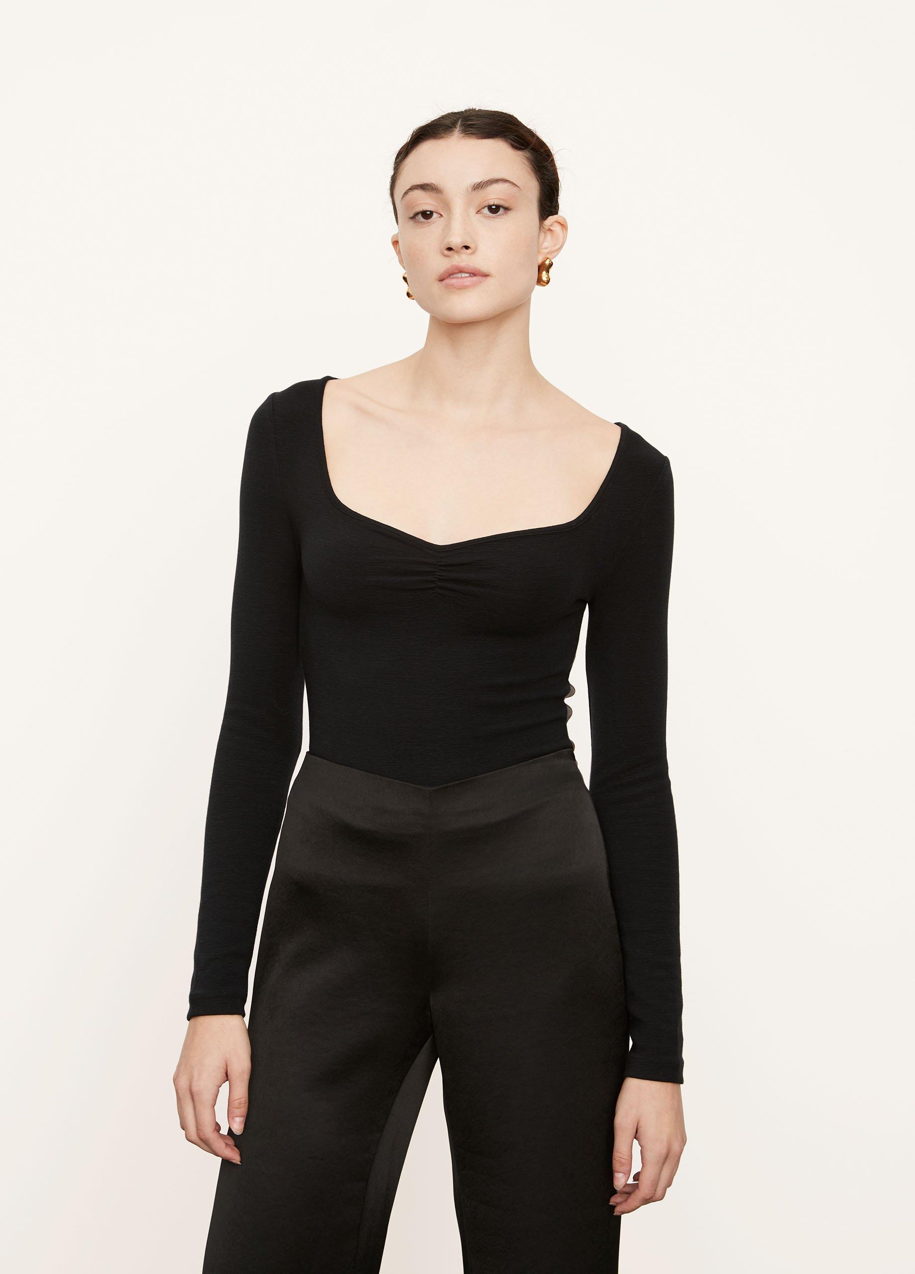 Long Sleeve Ruched V-Neck image number 1