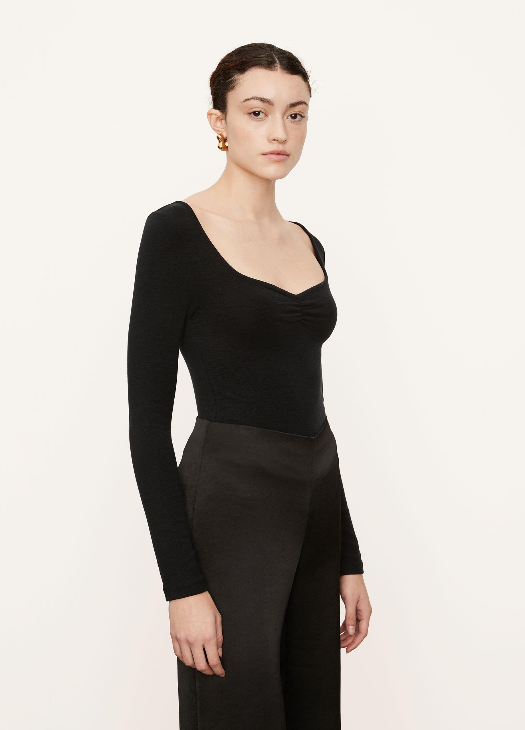 Long Sleeve Ruched V-Neck image number 2