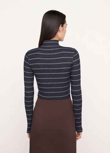 Striped Rib Half-Zip Sweater image number 3