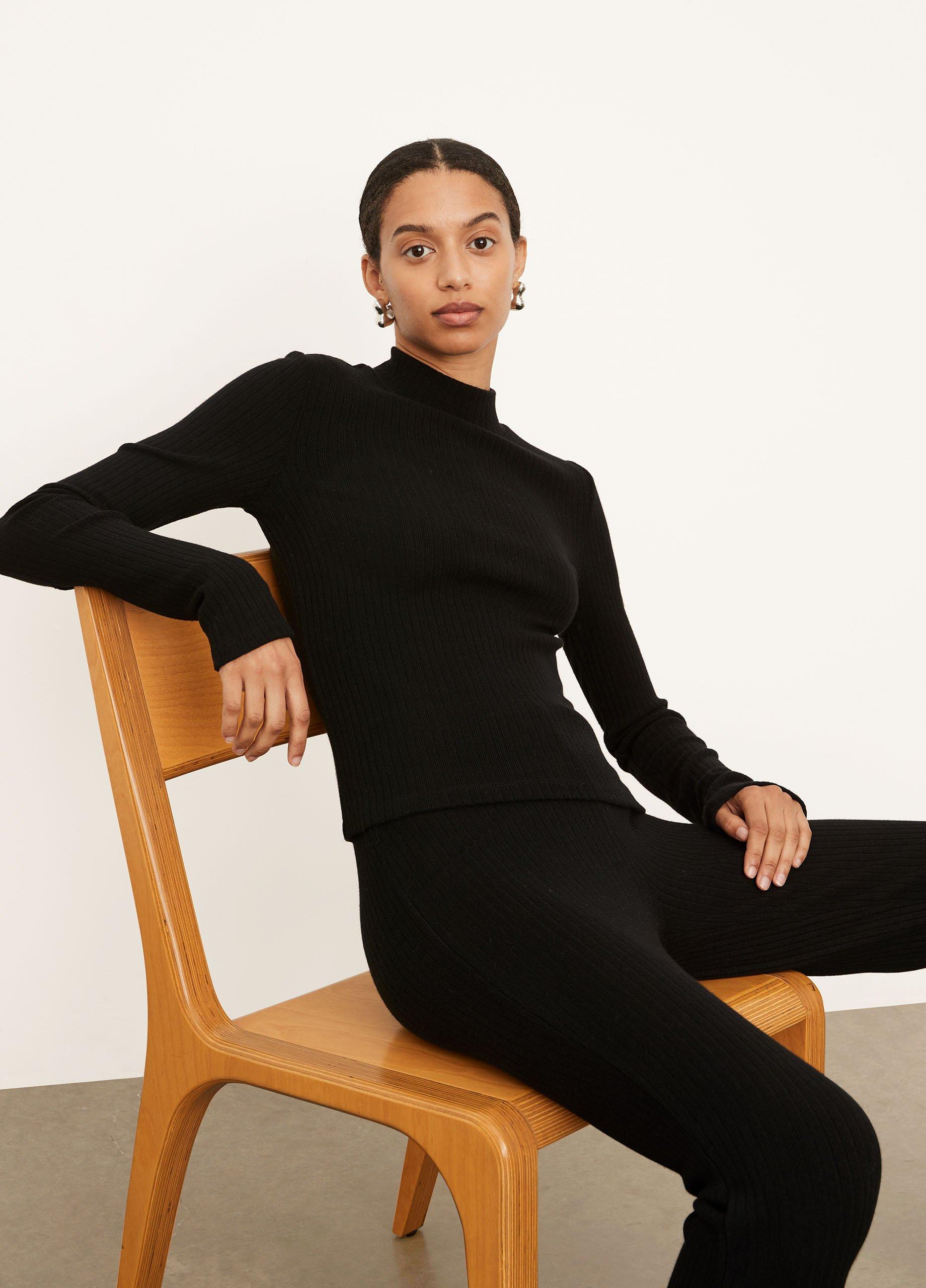 Long Sleeve Rib Mock Neck image number 1