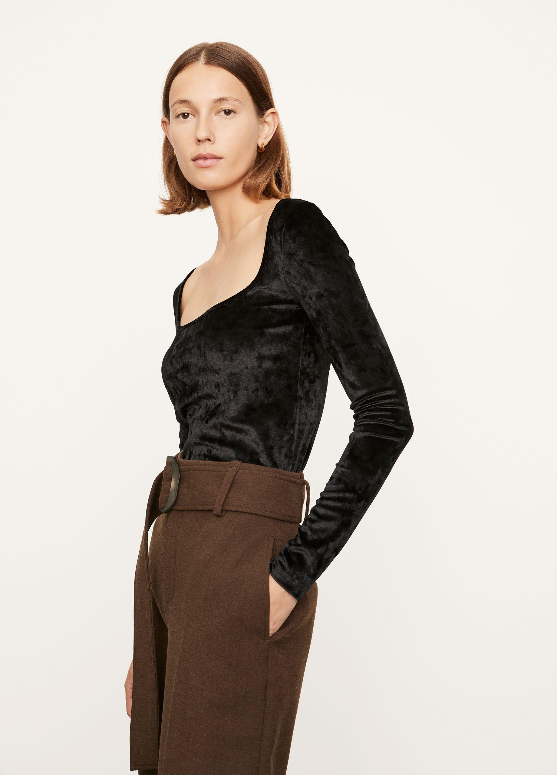 Velour Square Neck Long Sleeve image number 2