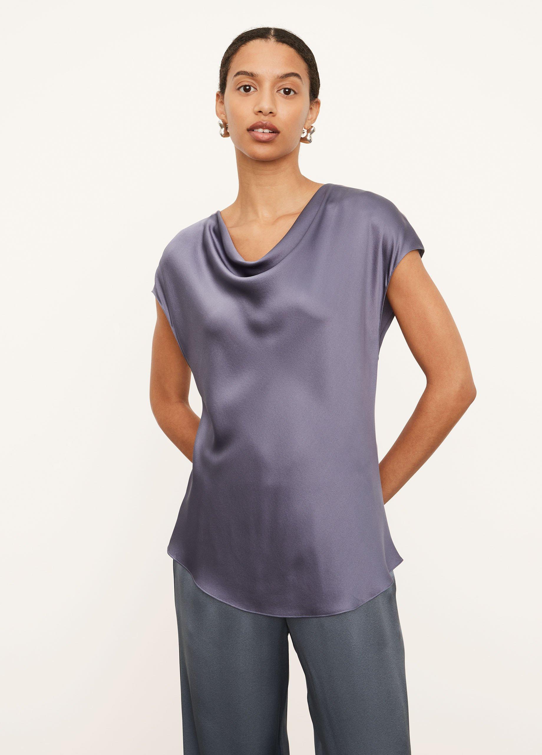 Silk Cowl-Neck Blouse image number 1