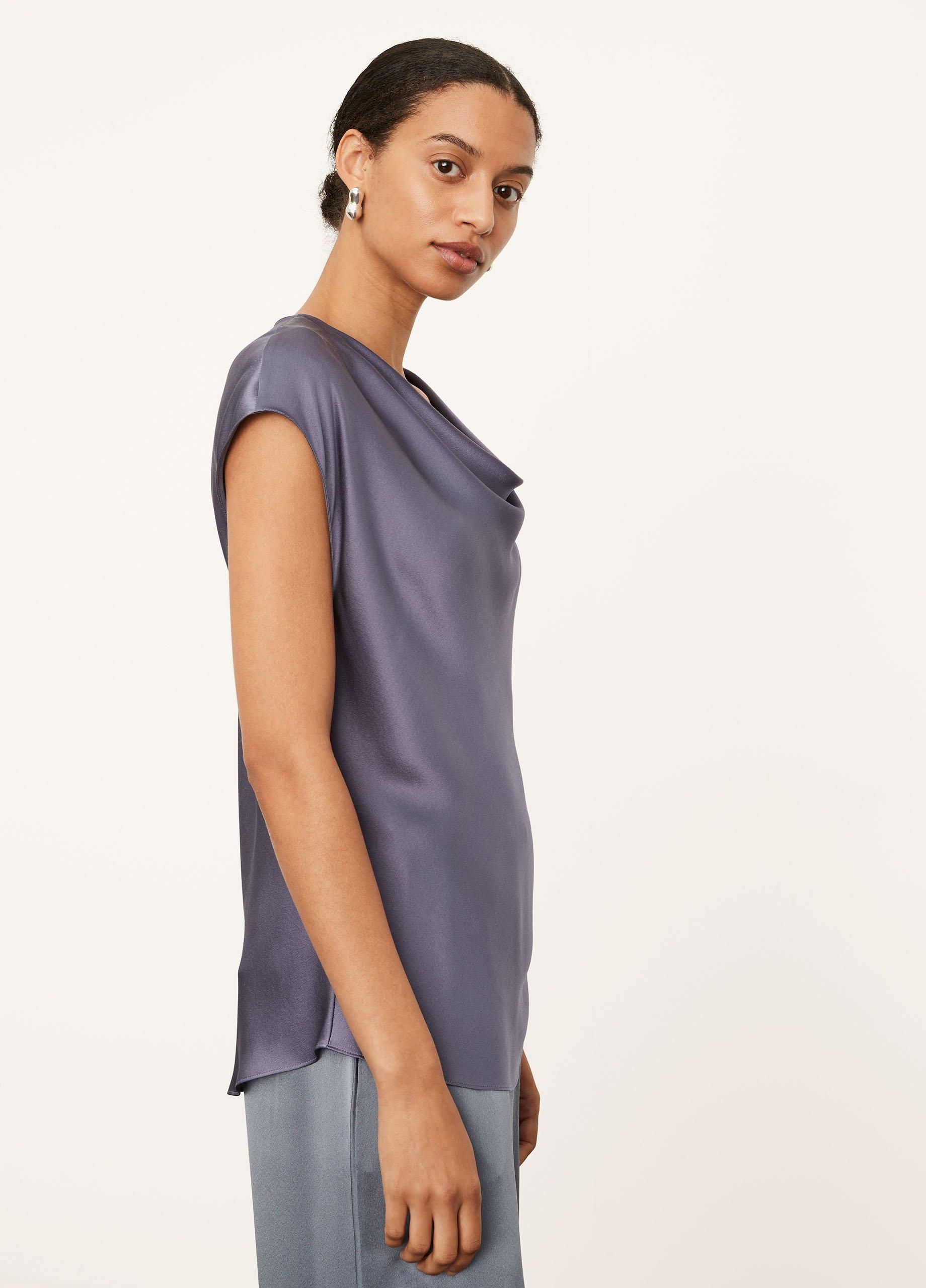 Silk Cowl-Neck Blouse image number 2