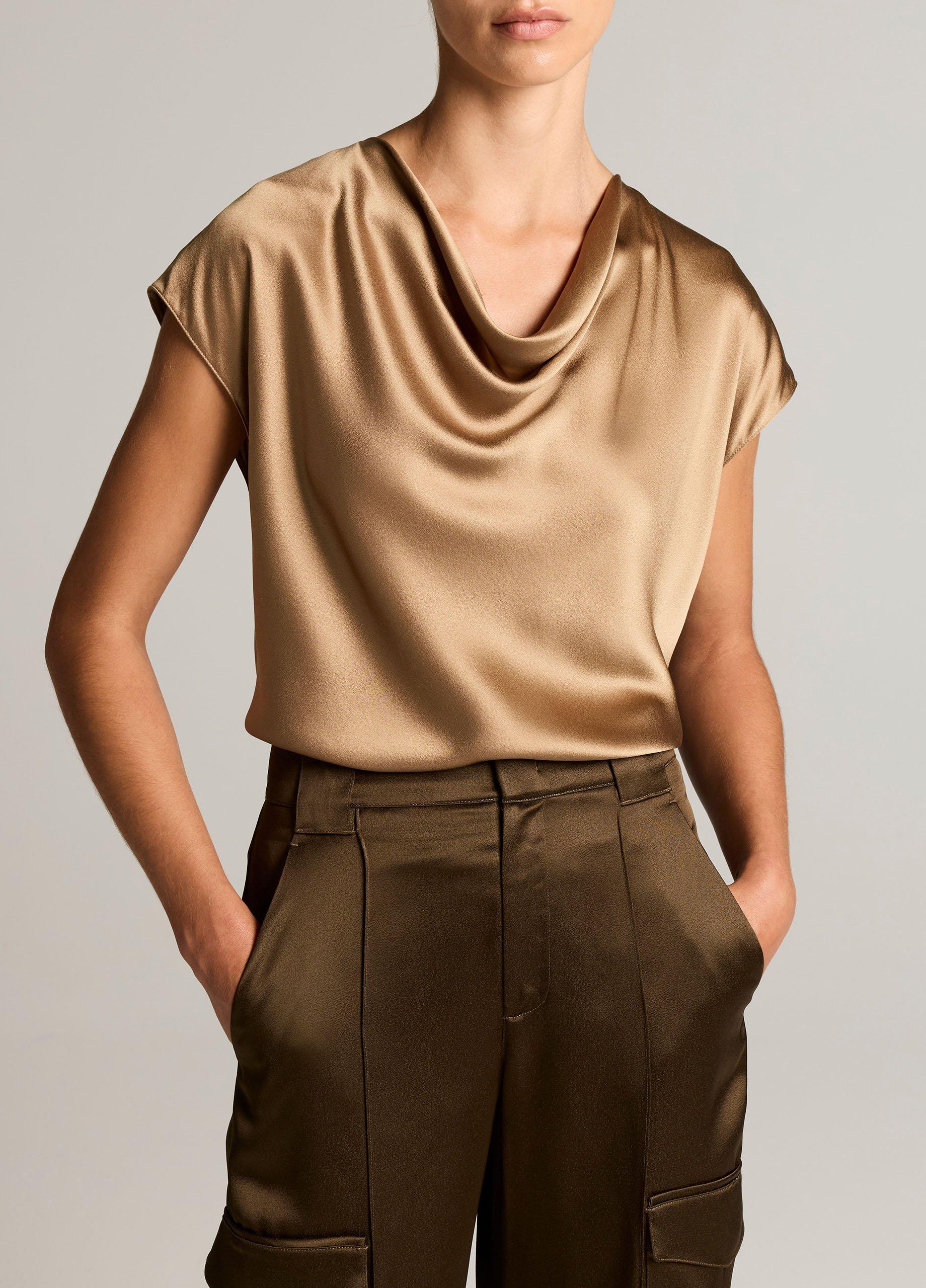 Silk Cowl-Neck Blouse image number 0