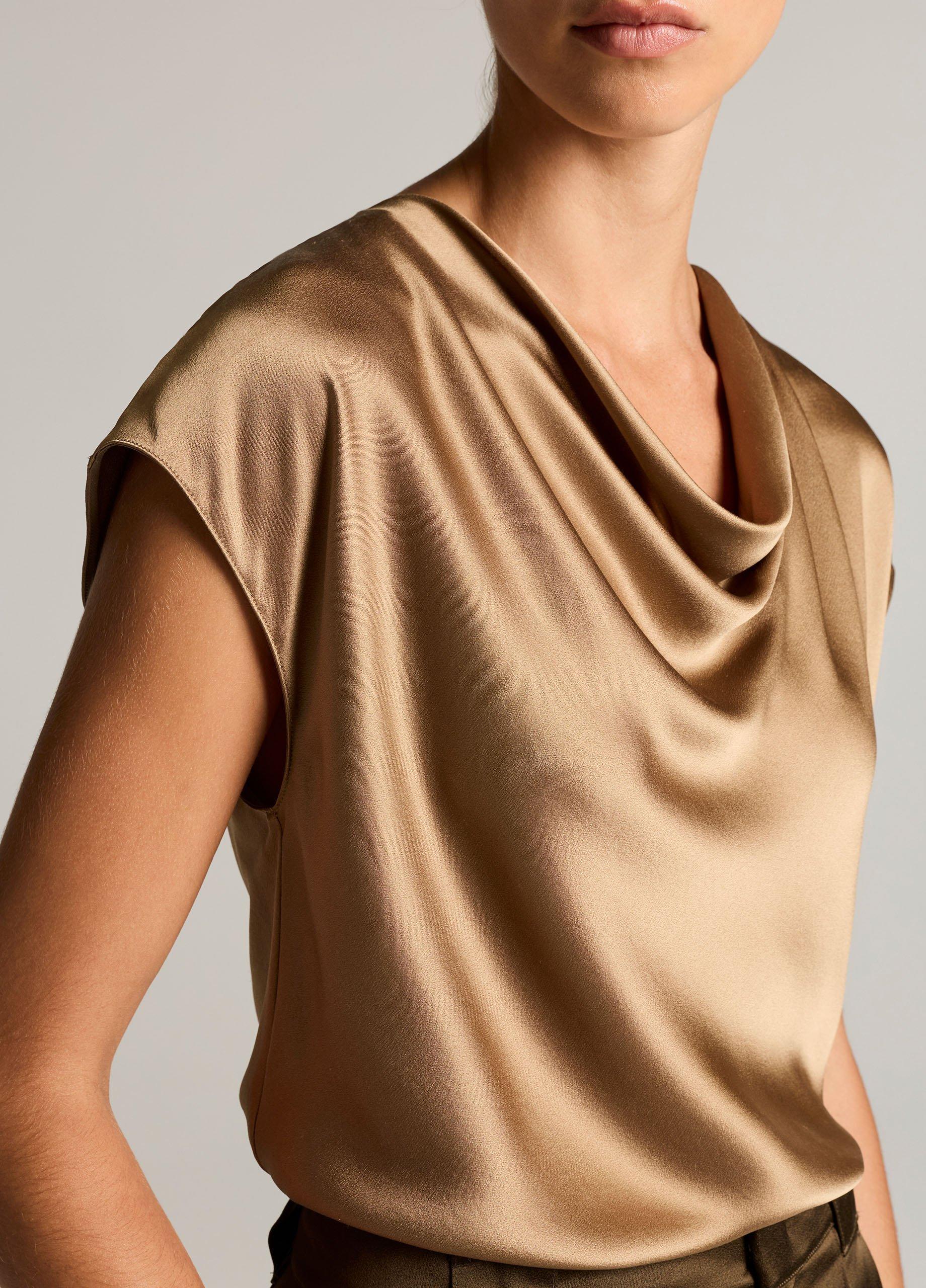Silk Cowl-Neck Blouse image number 1