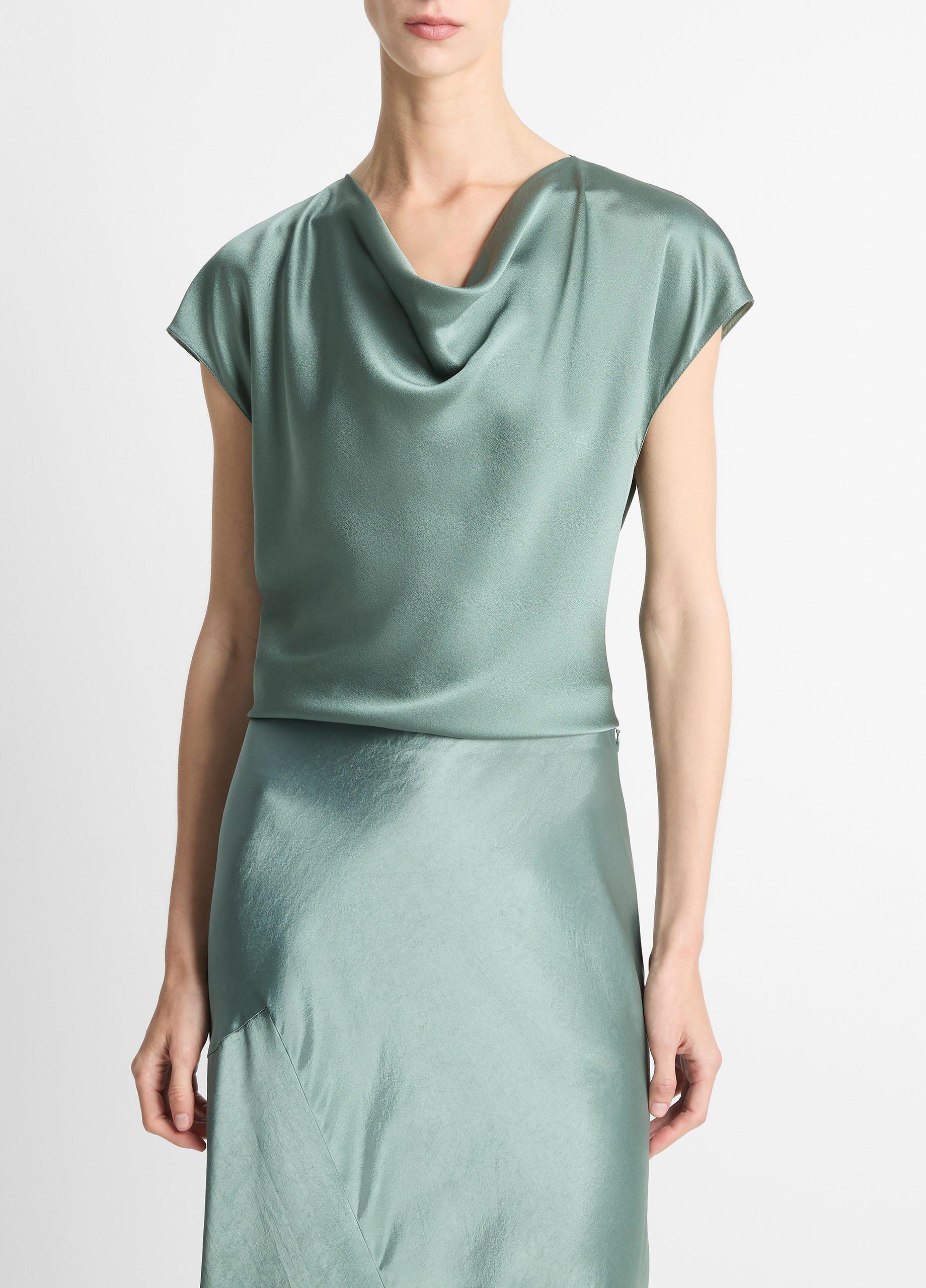 Silk Cowl-Neck Blouse image number 0