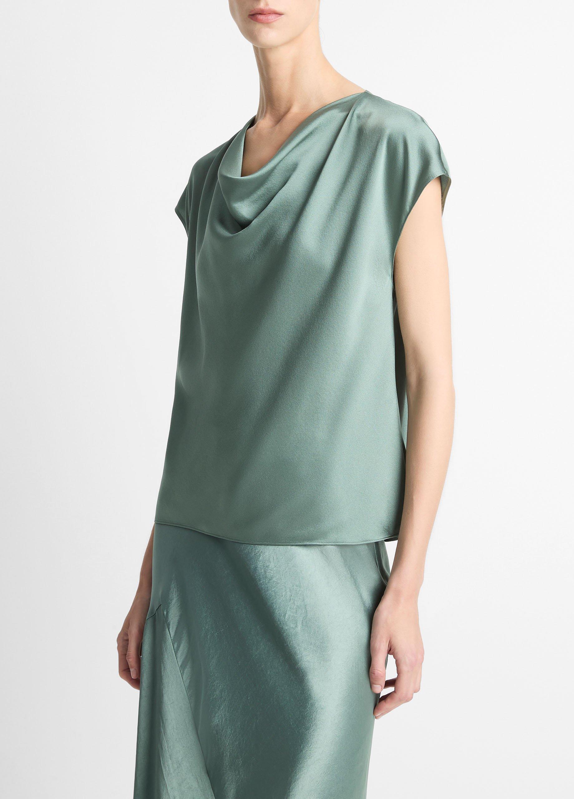 Silk Cowl-Neck Blouse image number 1