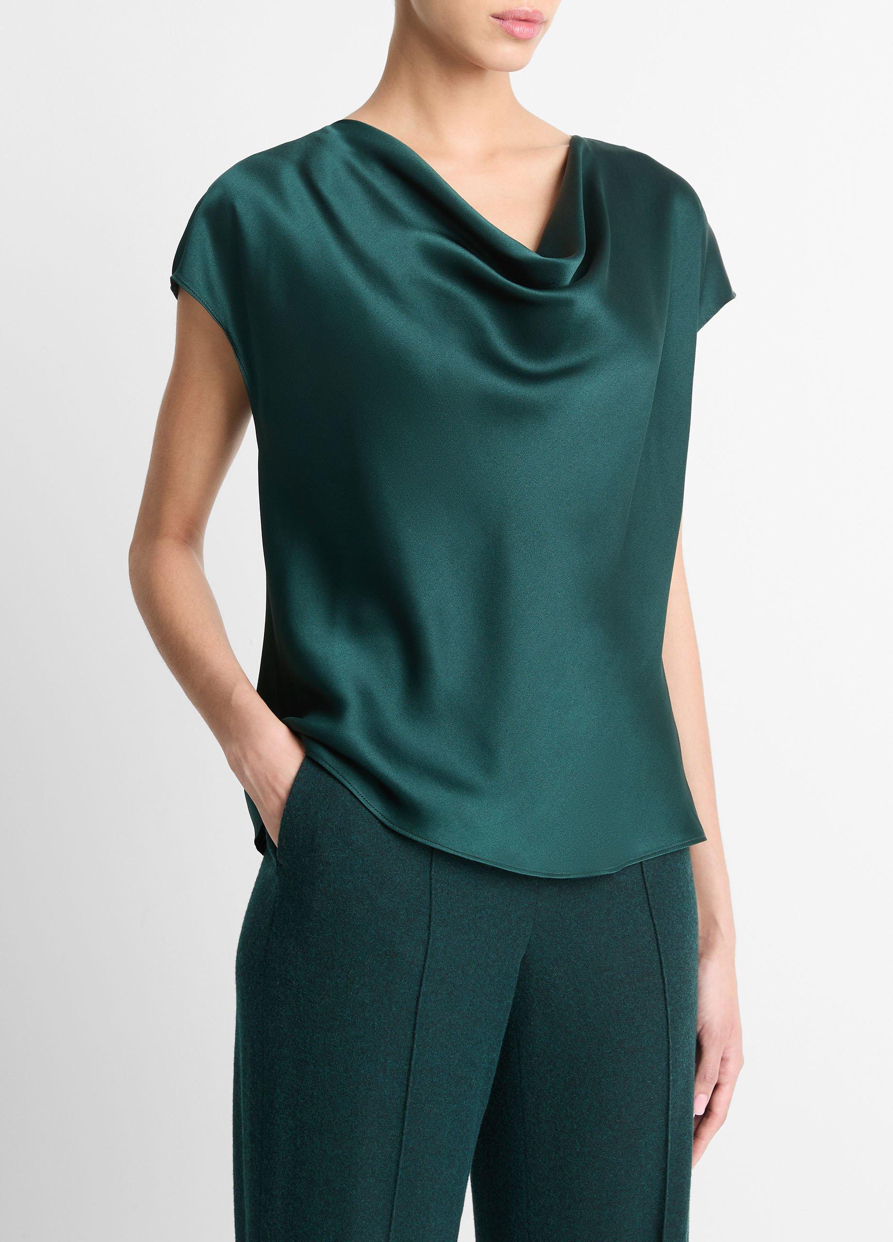 Boba fett style cowl neck silk on sale noil shirt