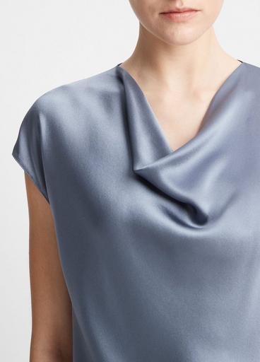 Silk Cowl-Neck Blouse image number 1