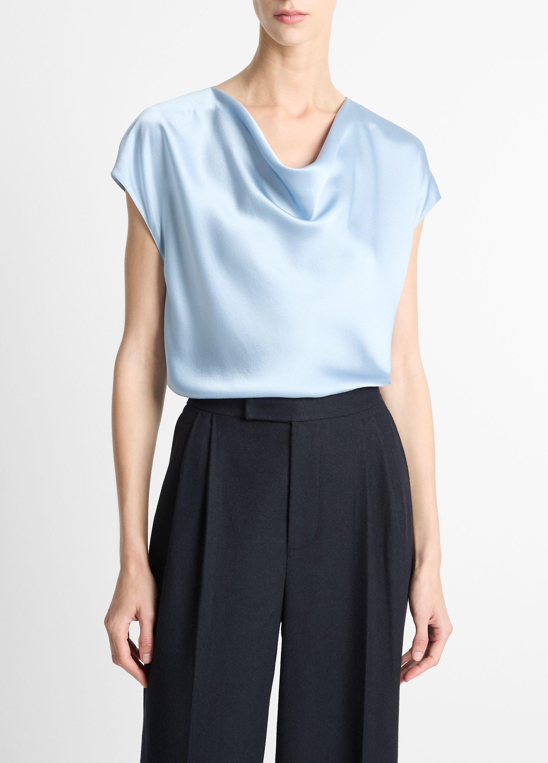 Silk Cowl-Neck Blouse image number 0