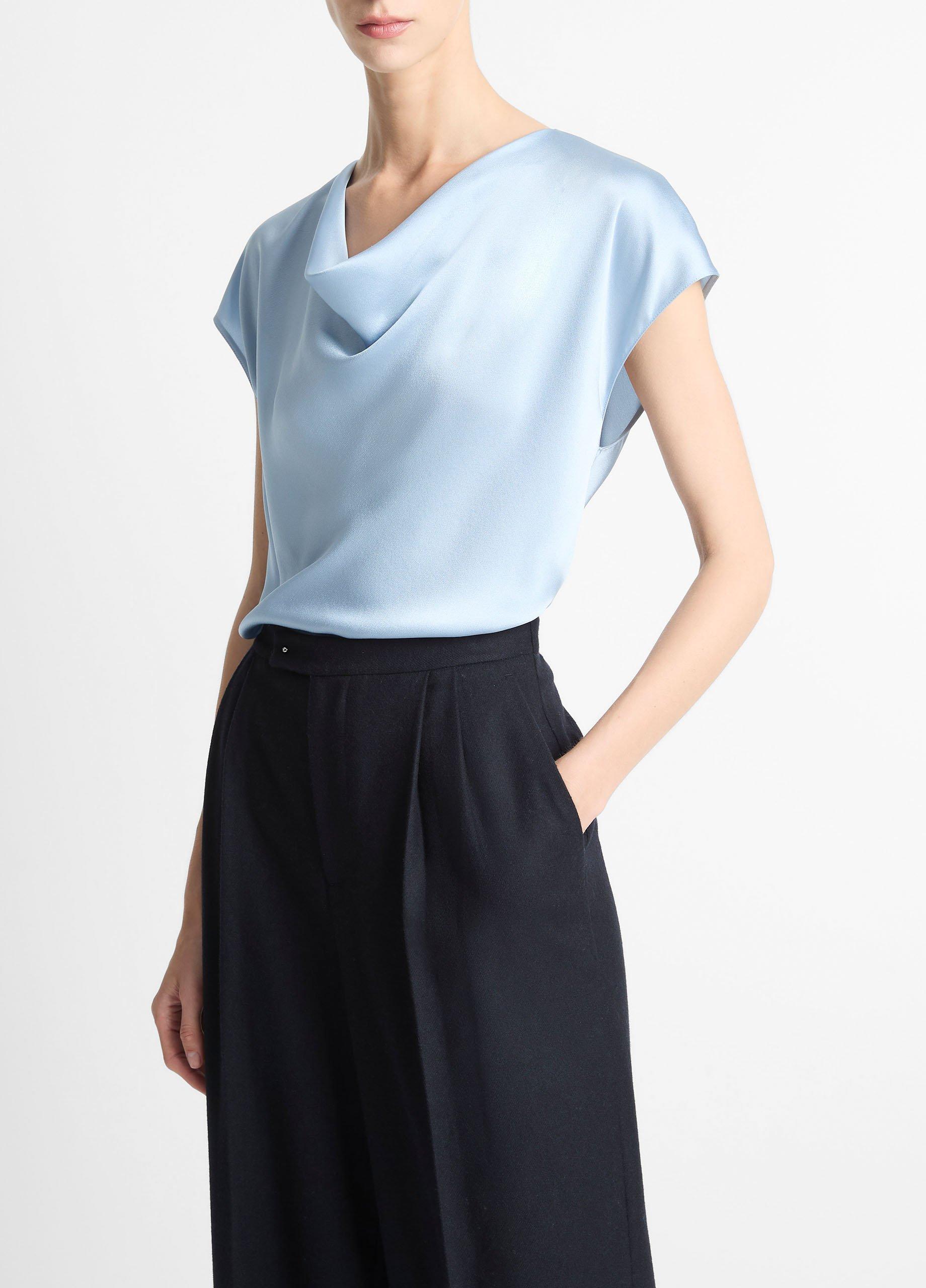 Silk Cowl-Neck Blouse image number 1