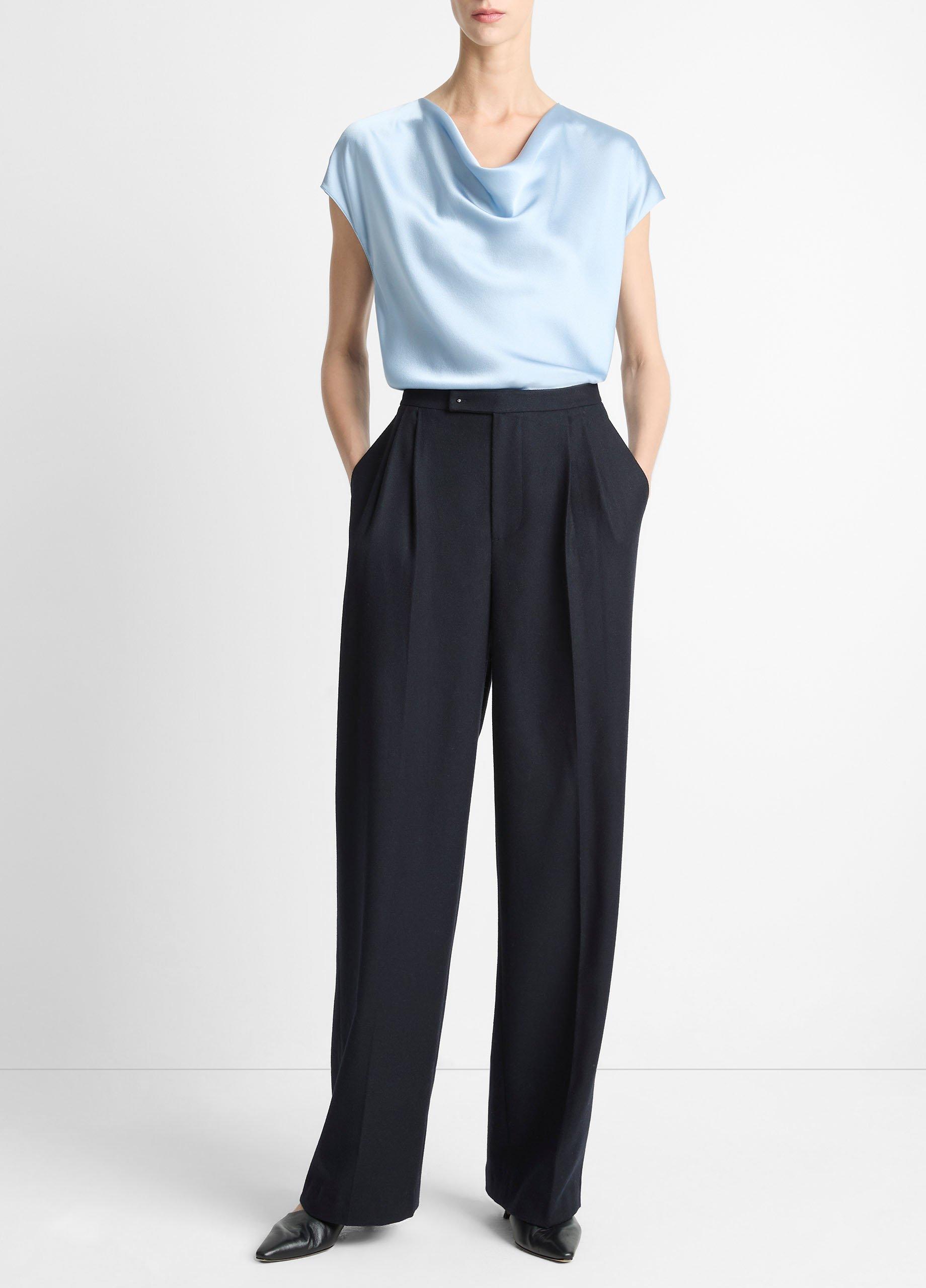 Silk Cowl-Neck Blouse image number 3