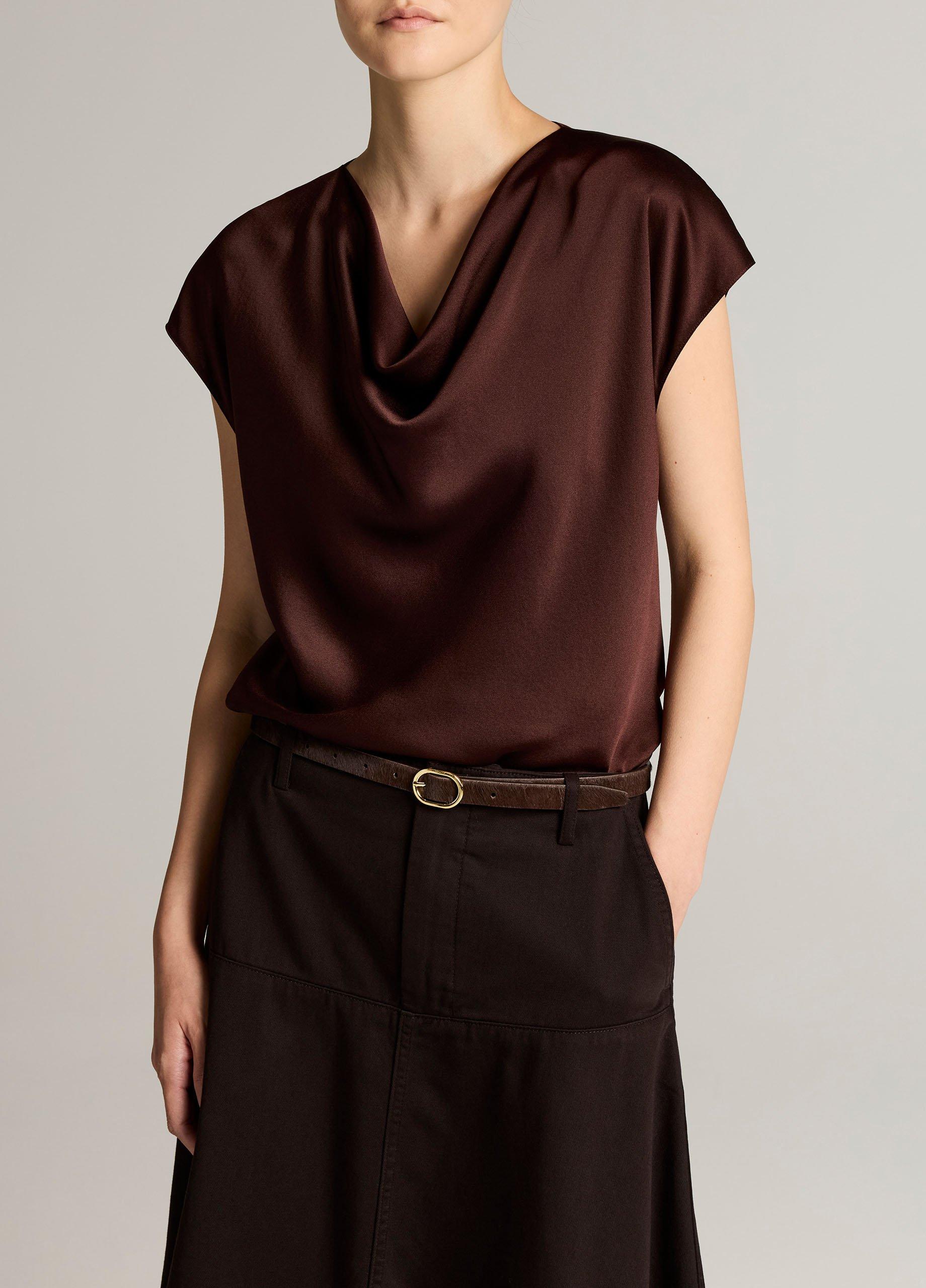 Silk Cowl-Neck Blouse image number 0