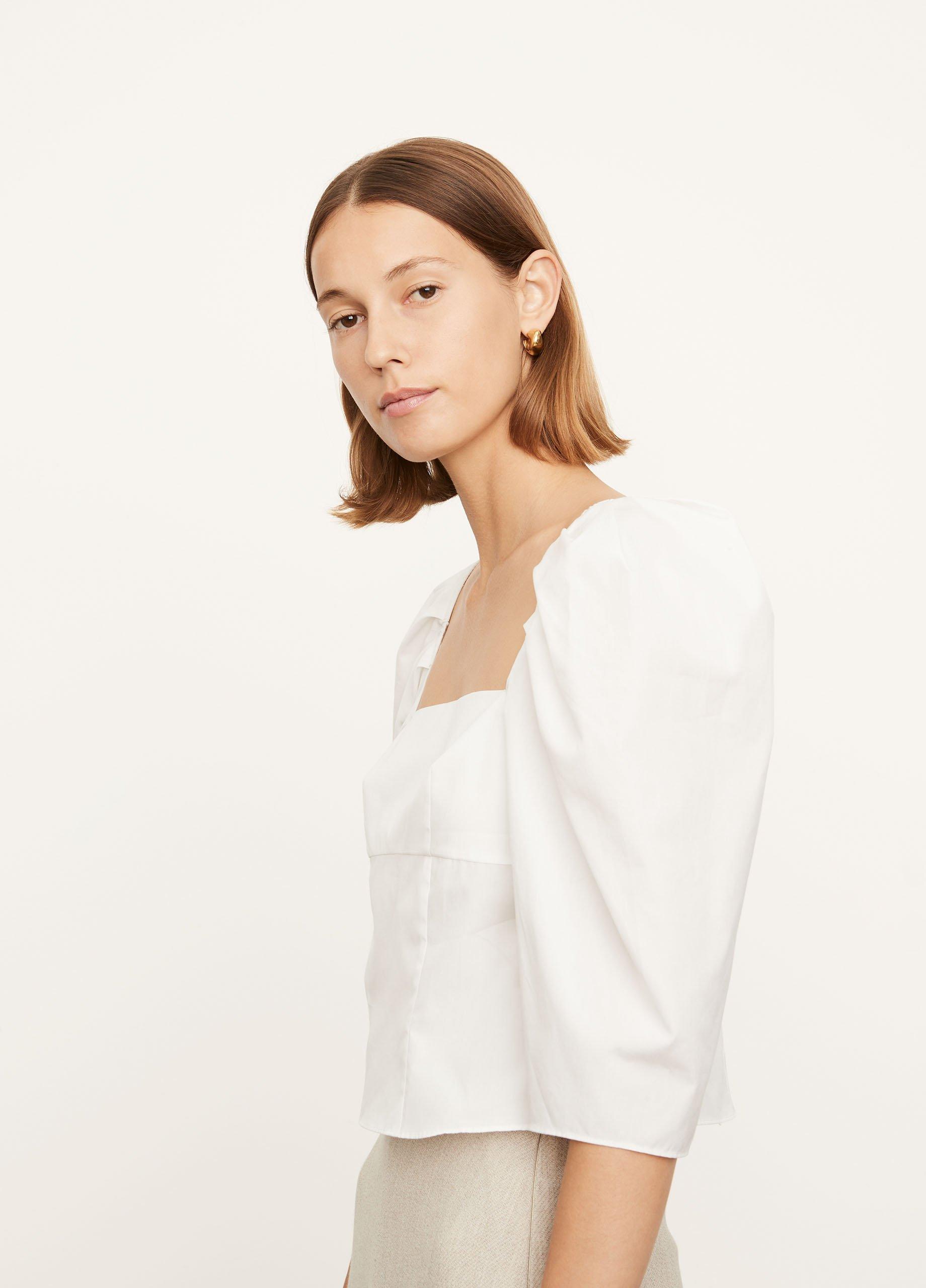 Draped Long Sleeve Square Neck Top image number 2