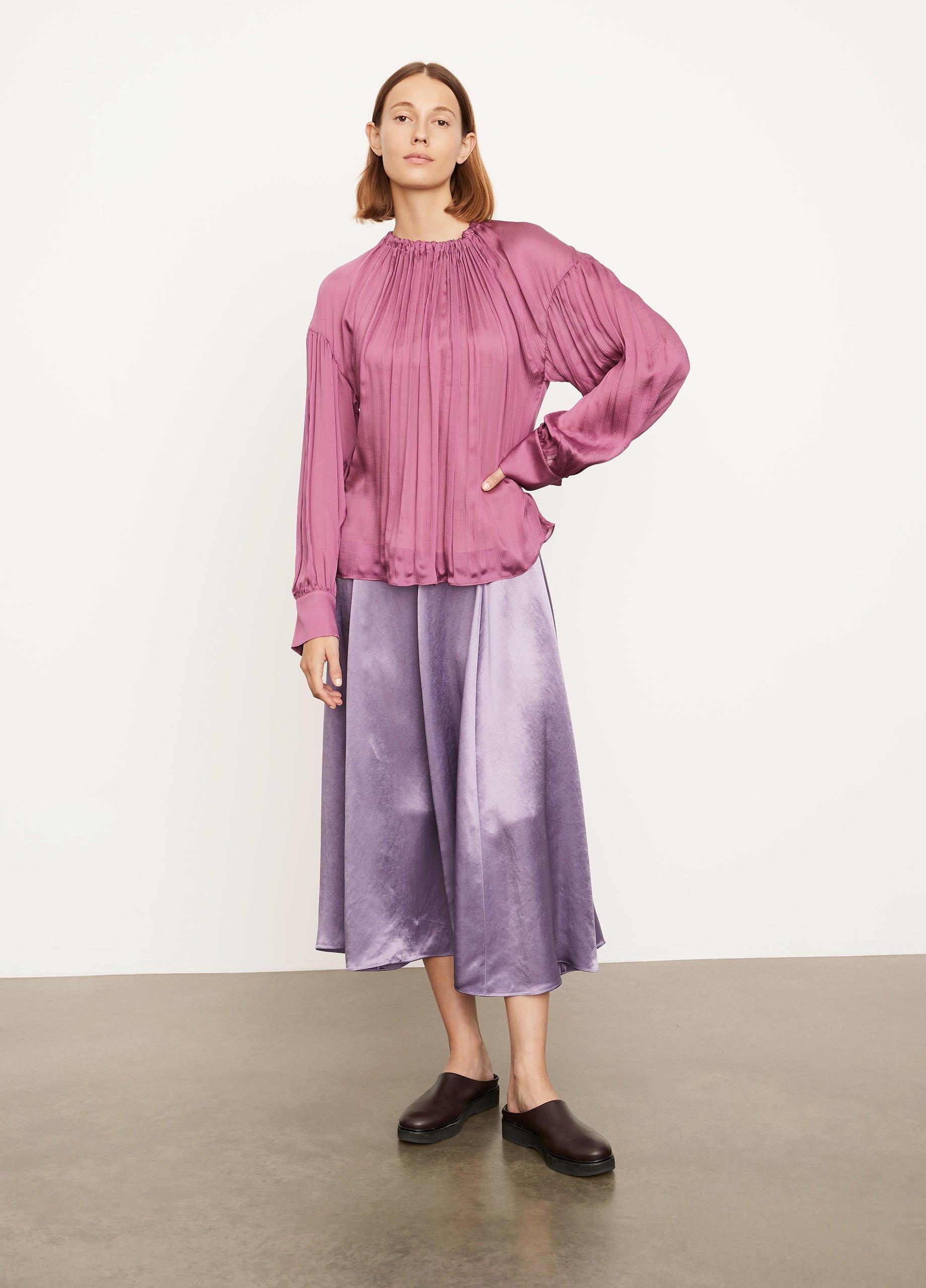 Long Sleeve Shirred Neck Blouse image number 0