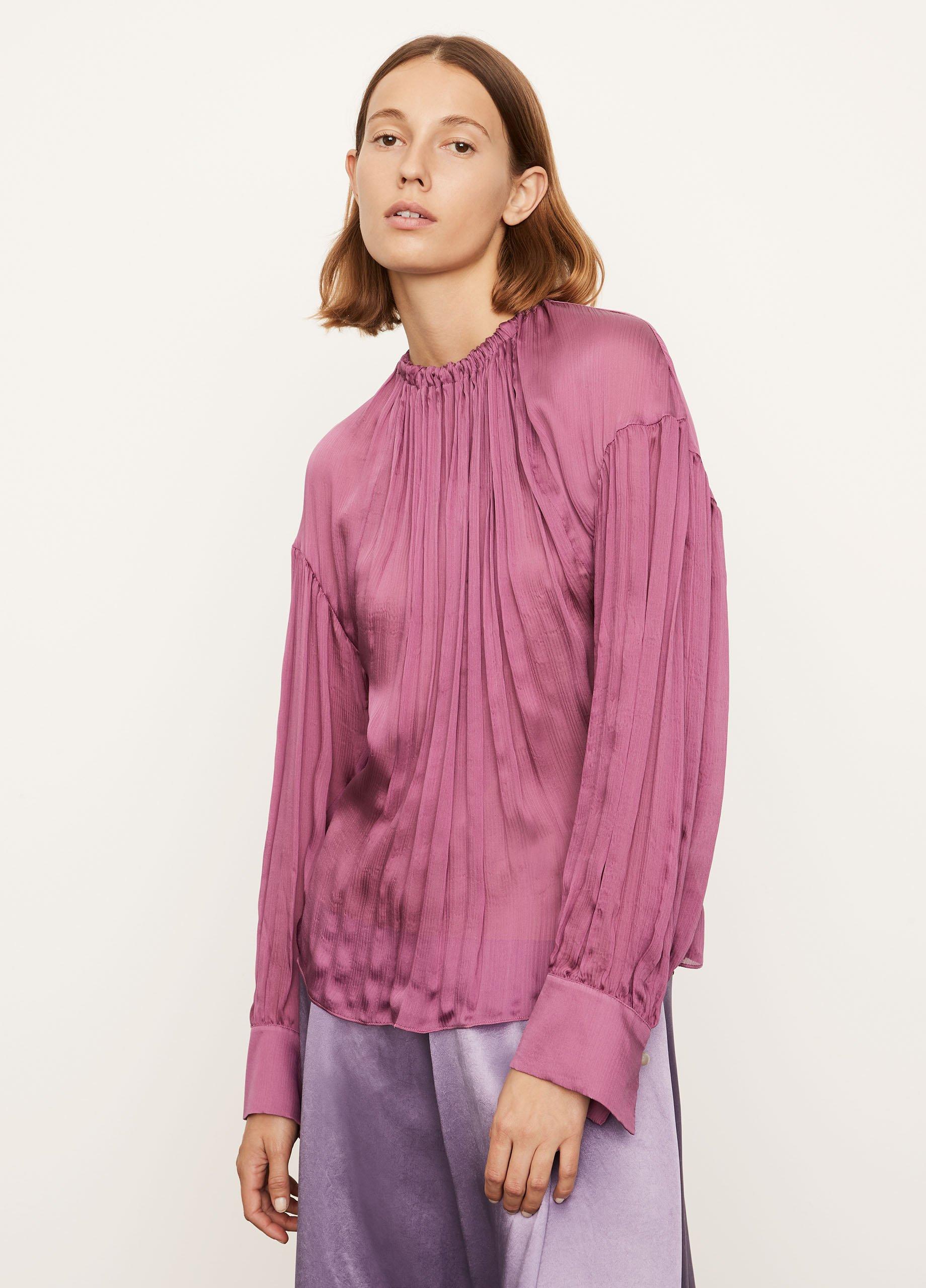 Long Sleeve Shirred Neck Blouse image number 1