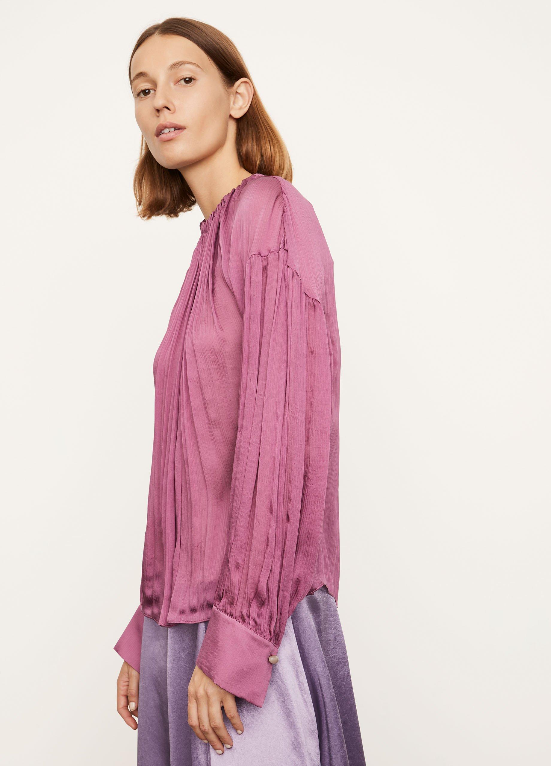 Long Sleeve Shirred Neck Blouse image number 2