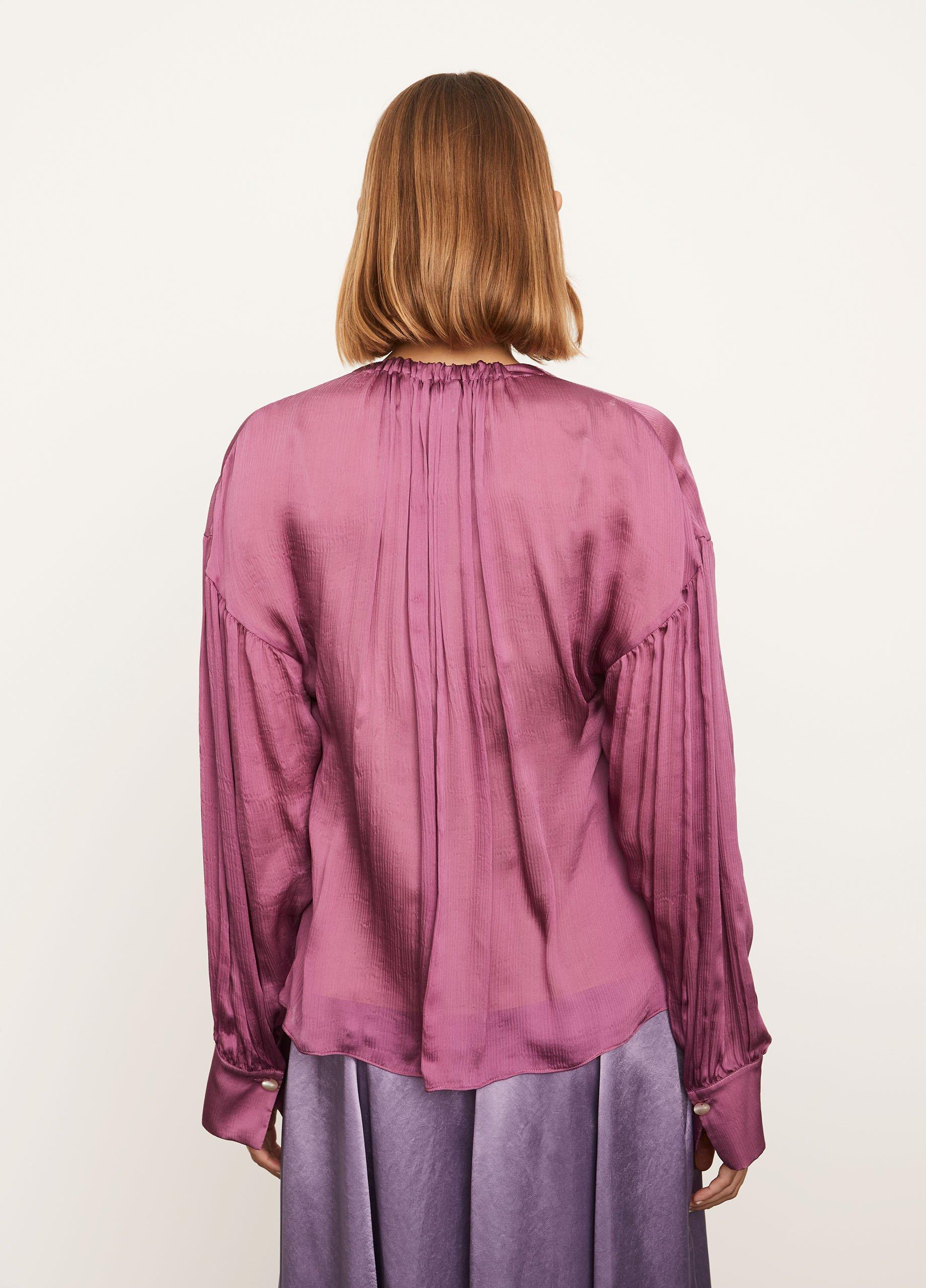 Long Sleeve Shirred Neck Blouse image number 3