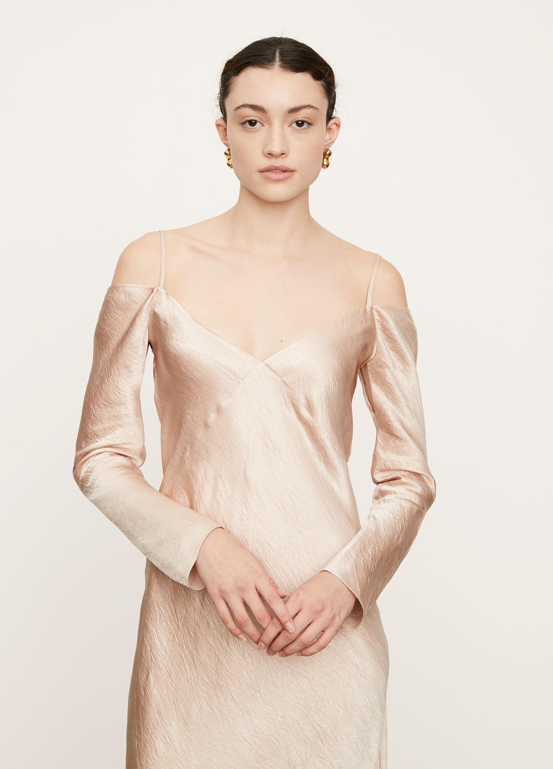 Draped Sleeve Slip Dress image number 1