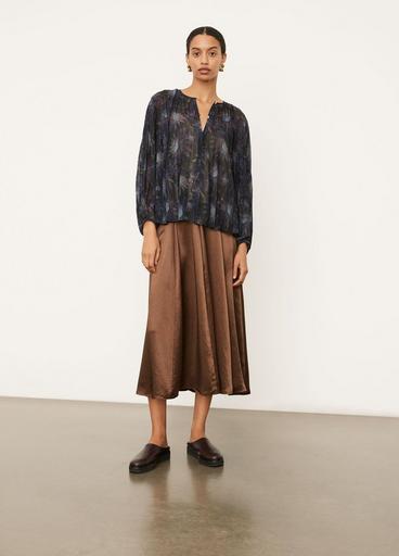 Deco Floral Pleated Blouse image number 0