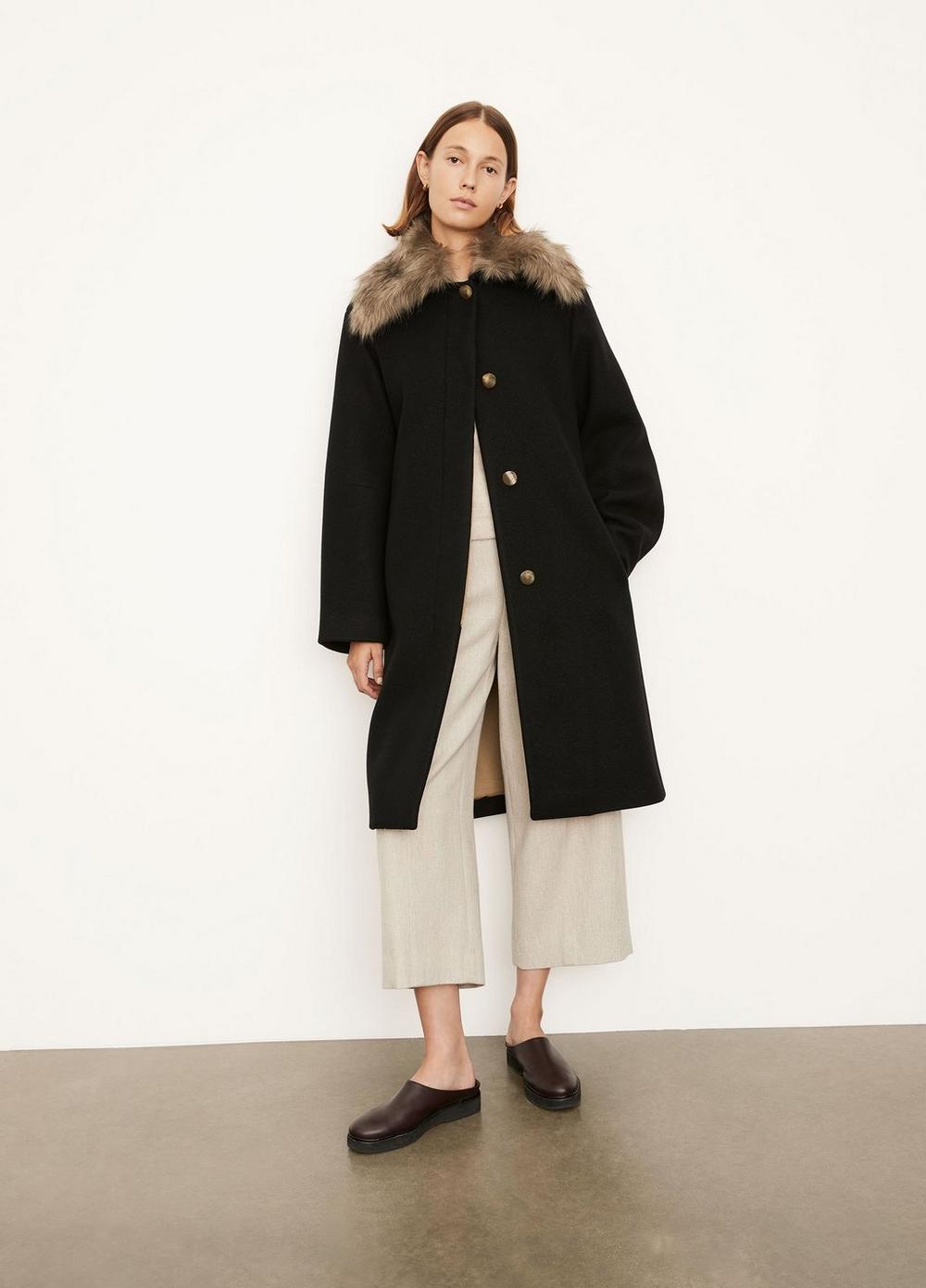 Faux Fur Collar Coat in Vince Sold Out Products | Vince