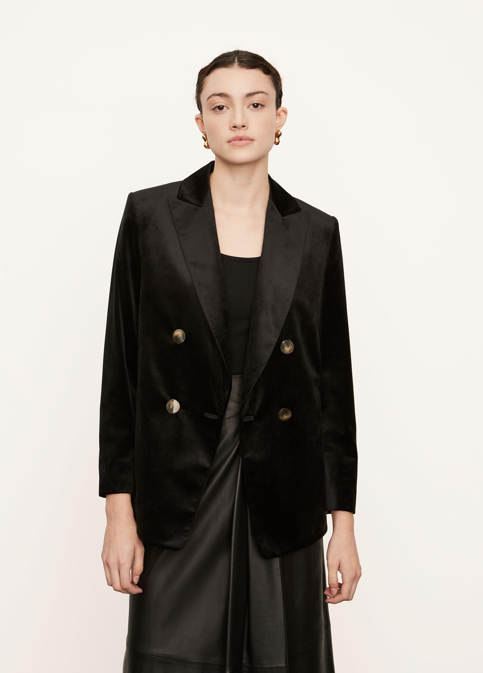 Velvet Double Breasted Blazer image number 1