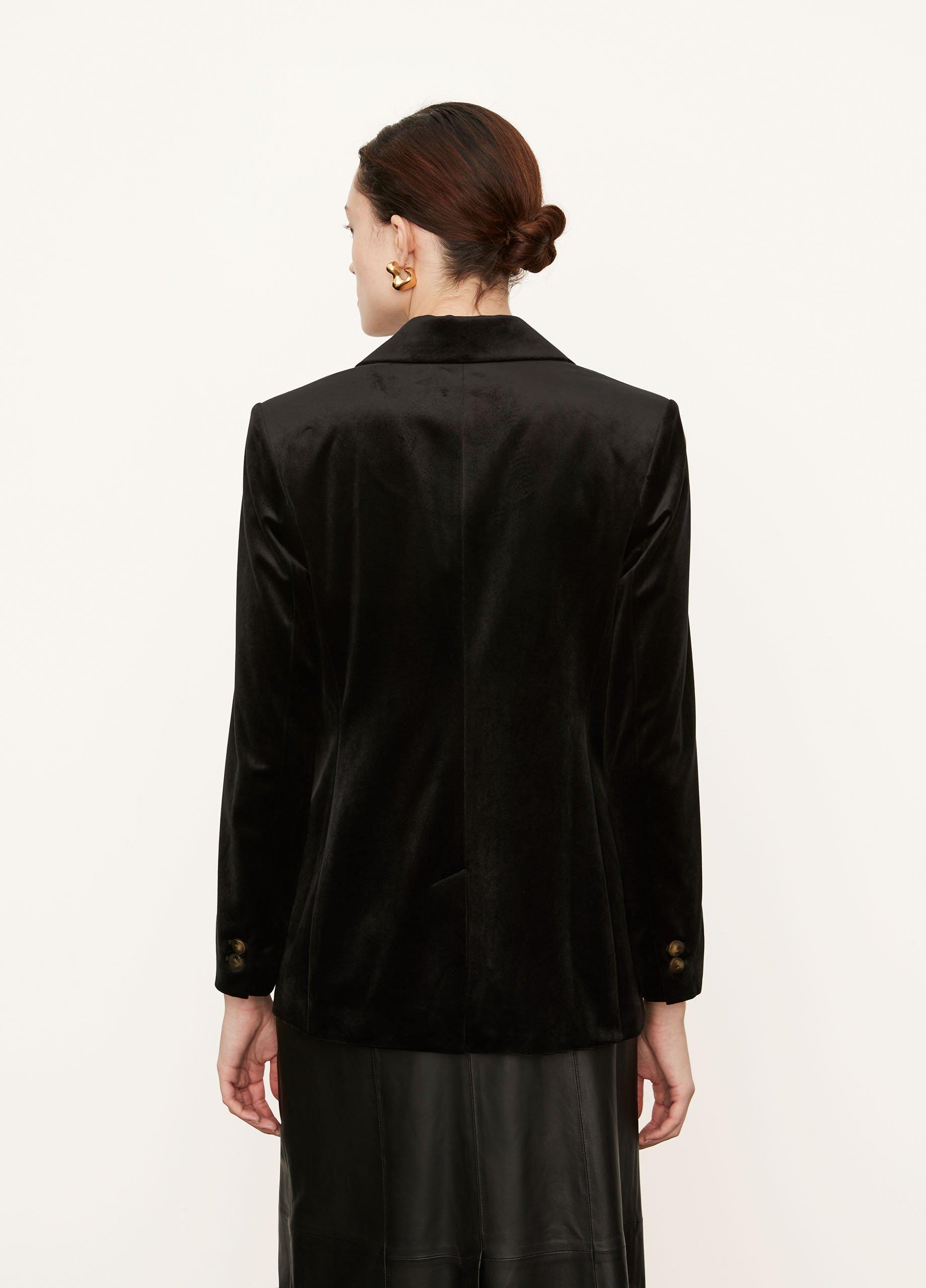 Velvet Double Breasted Blazer image number 3