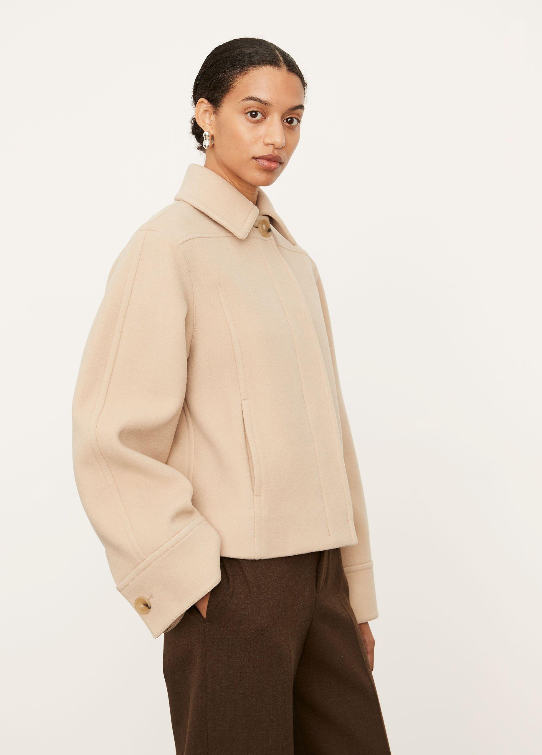 cropped wool coat womens