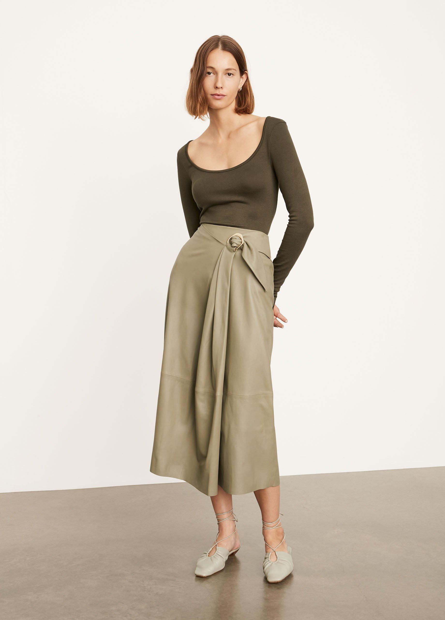 Wavy Buckle Midi Skirt image number 0