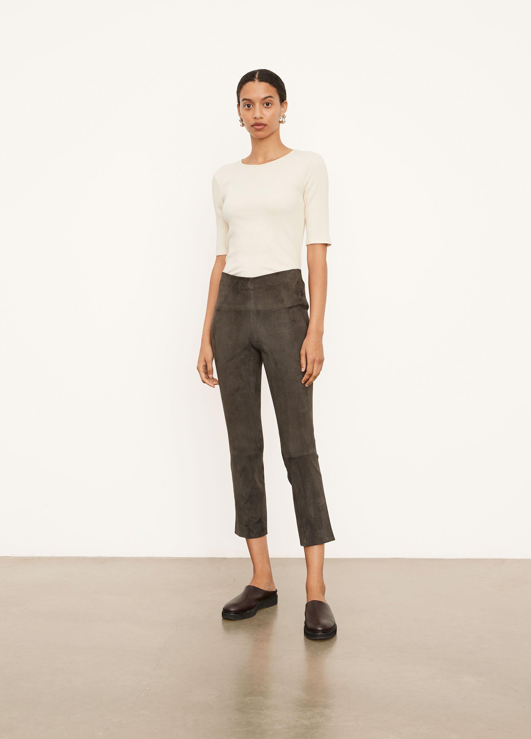 Stretch Suede Split Hem Crop image number 0