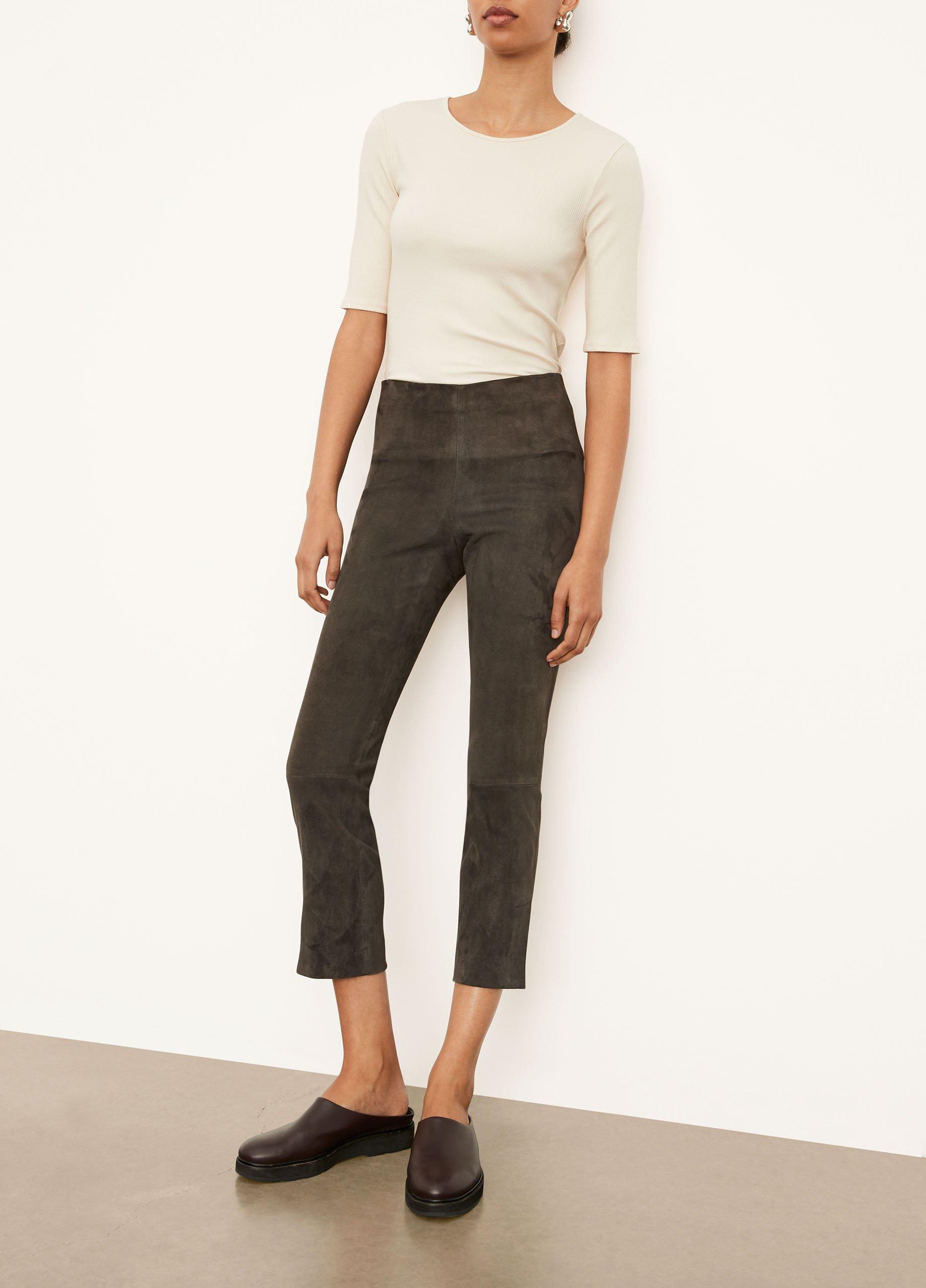 Stretch Suede Split Hem Crop image number 1