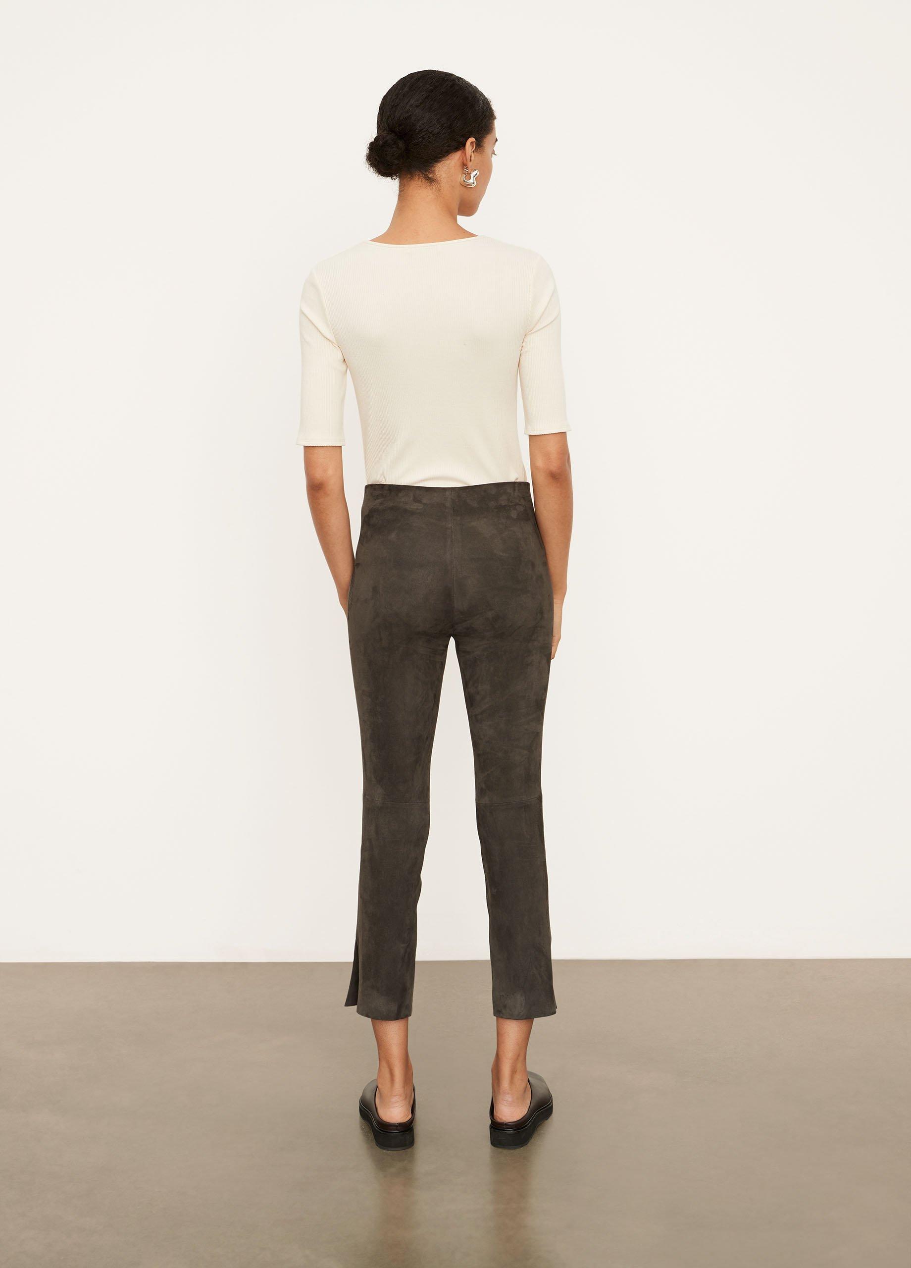 Stretch Suede Split Hem Crop image number 3
