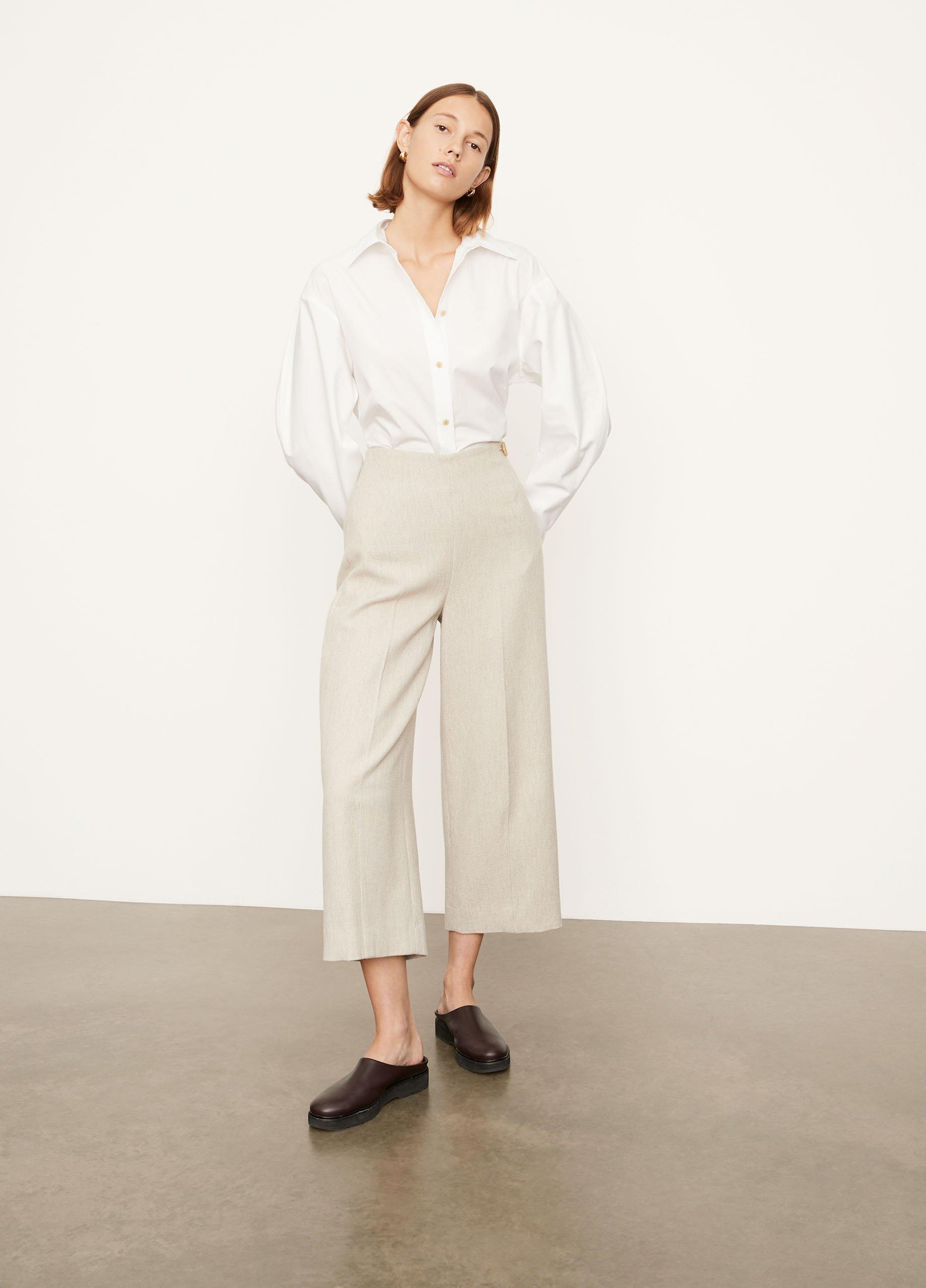 Side Button Crop Wide Pant image number 0