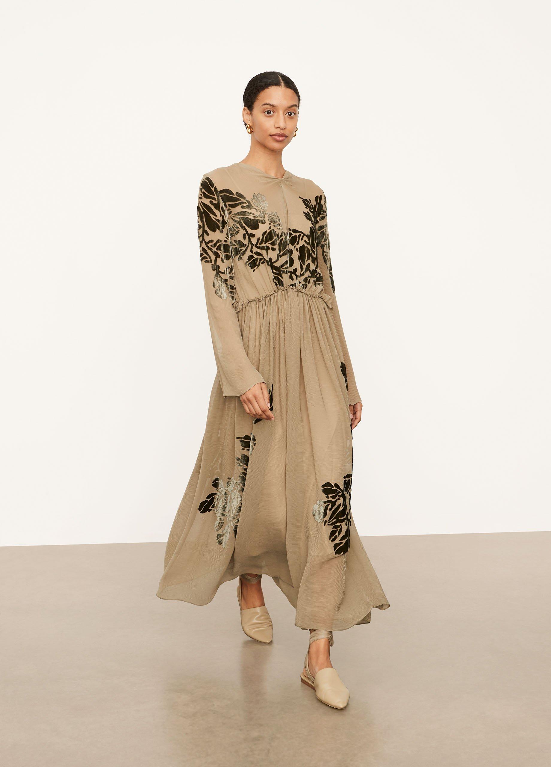 Long Sleeve Burnout Dress image number 0