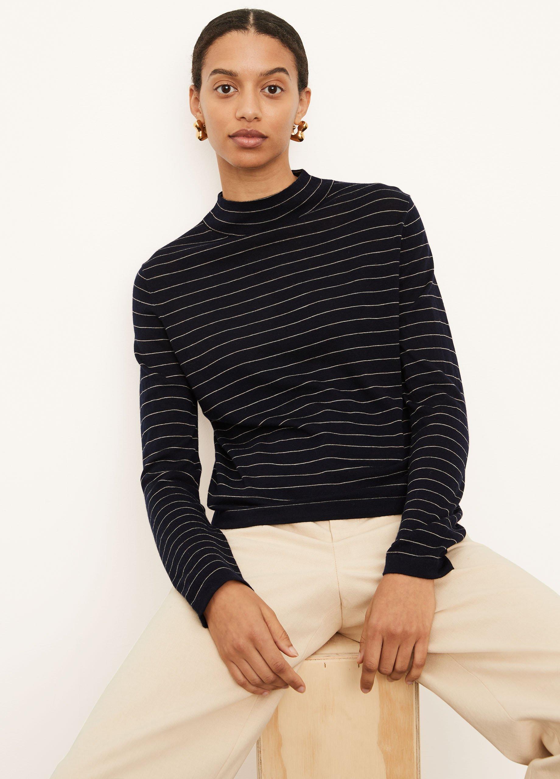 Striped Saddle Sleeve Pullover image number 1