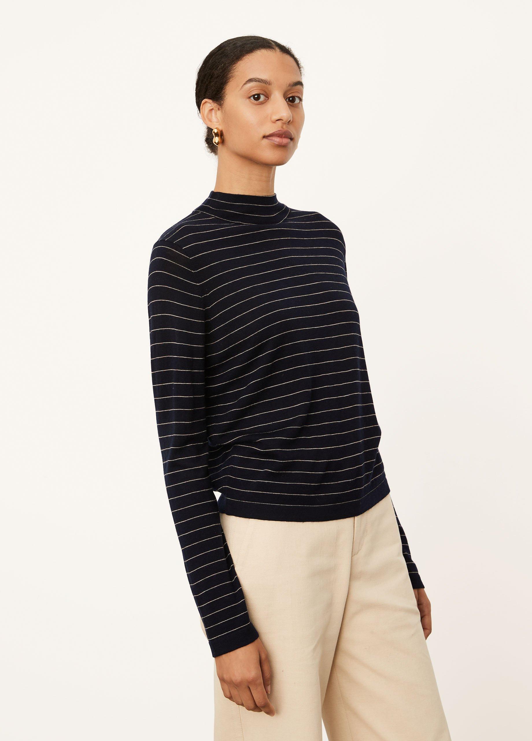 Striped Saddle Sleeve Pullover image number 2