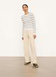 Cashmere Striped Fitted Crew Neck image number 0