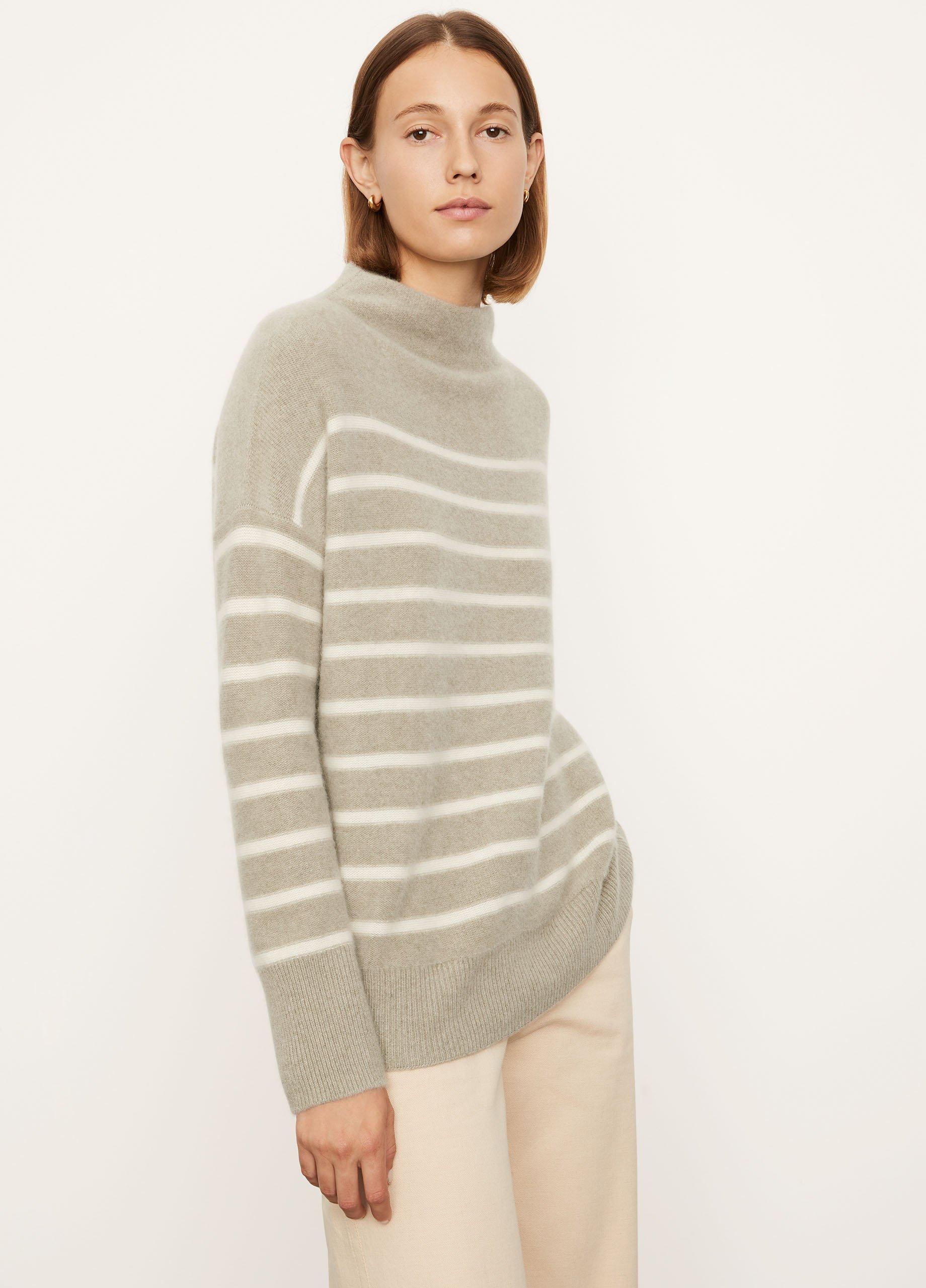 Cashmere Breton Stripe Boiled Funnel Neck image number 2